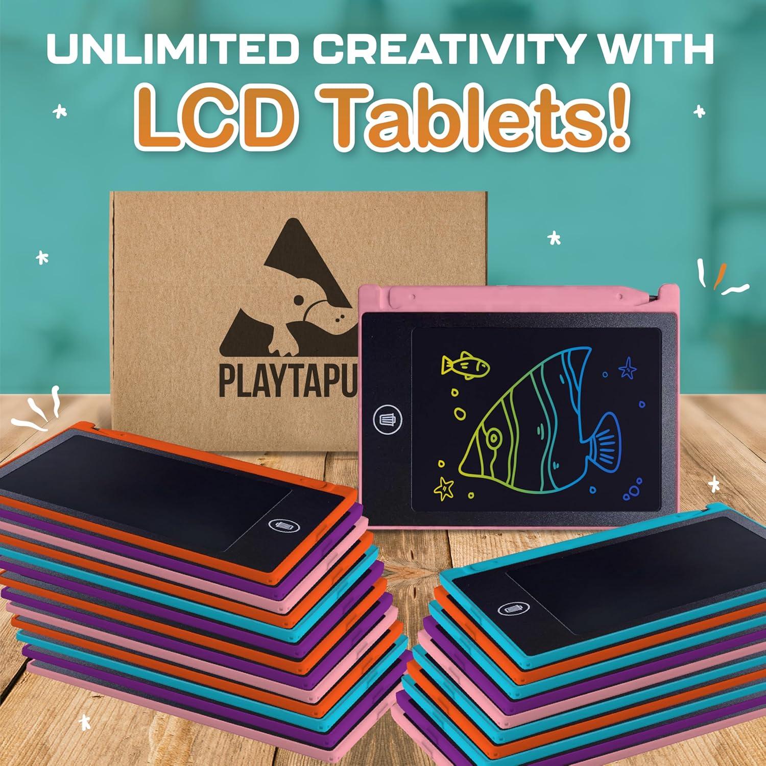 Mini Tableta de Escritura LCD Playtapus 4.5" - Paquete de 24