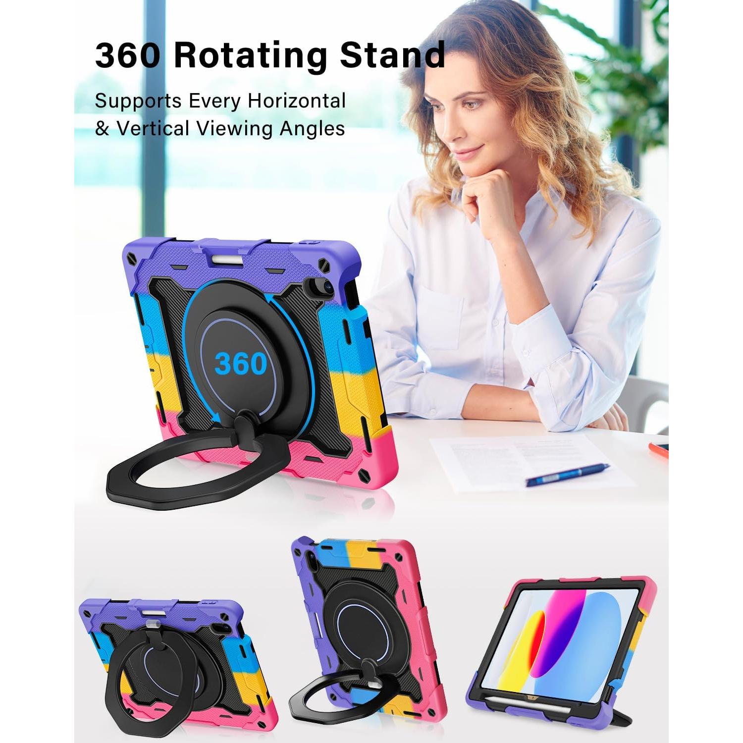 Funda ROISKIN para iPad 10 y 11 Pulgadas con Soporte 360