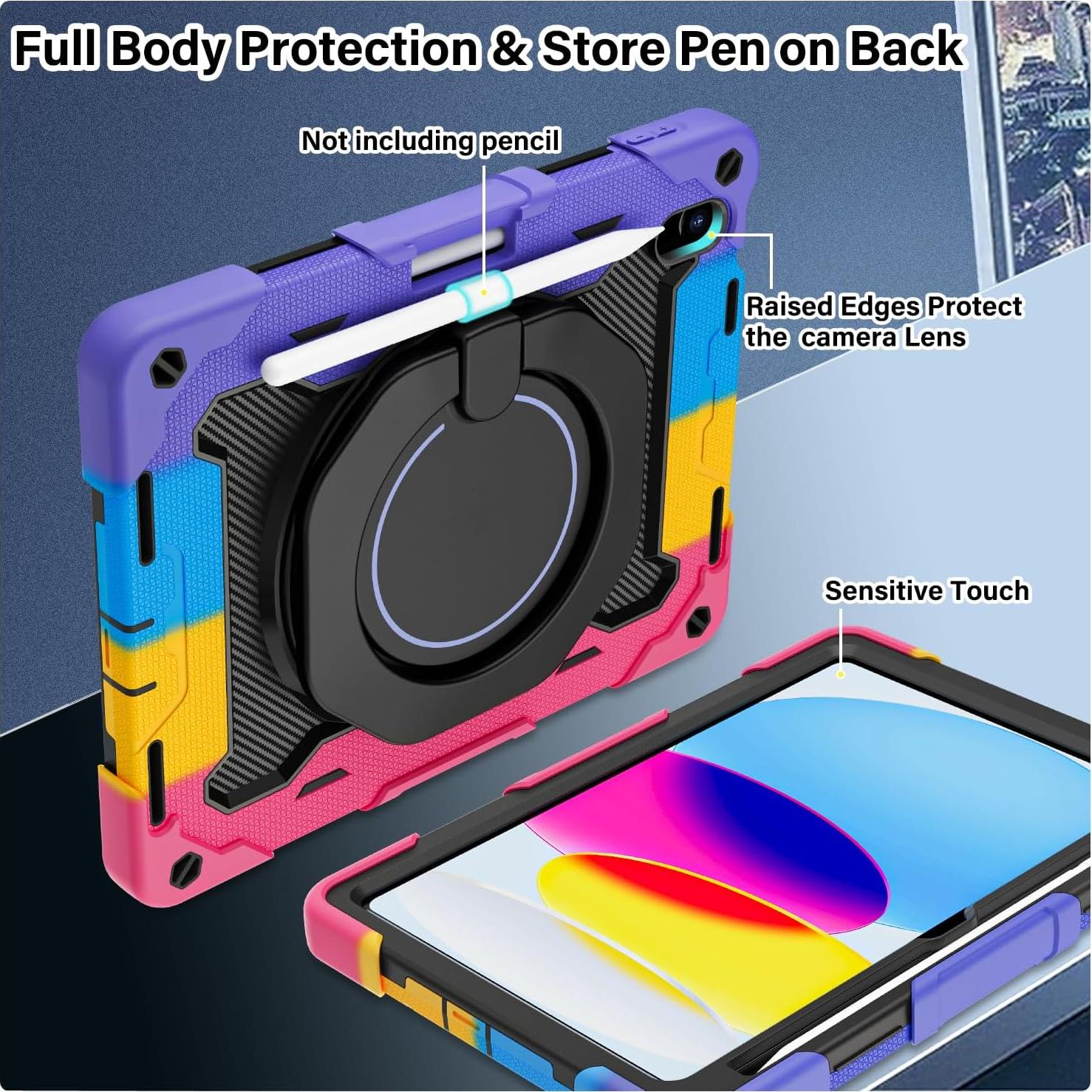 Funda ROISKIN para iPad 10 y 11 Pulgadas con Soporte 360