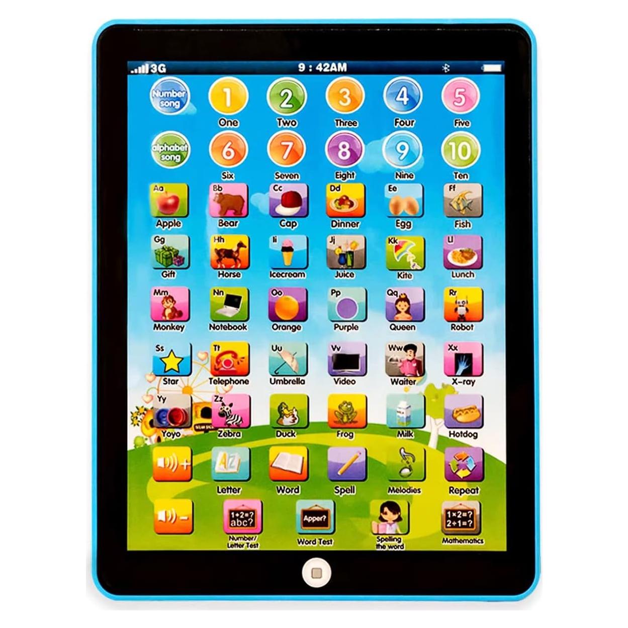 Tableta Educativa para Niños STOULKD Azul - Aprendizaje Letras y Música