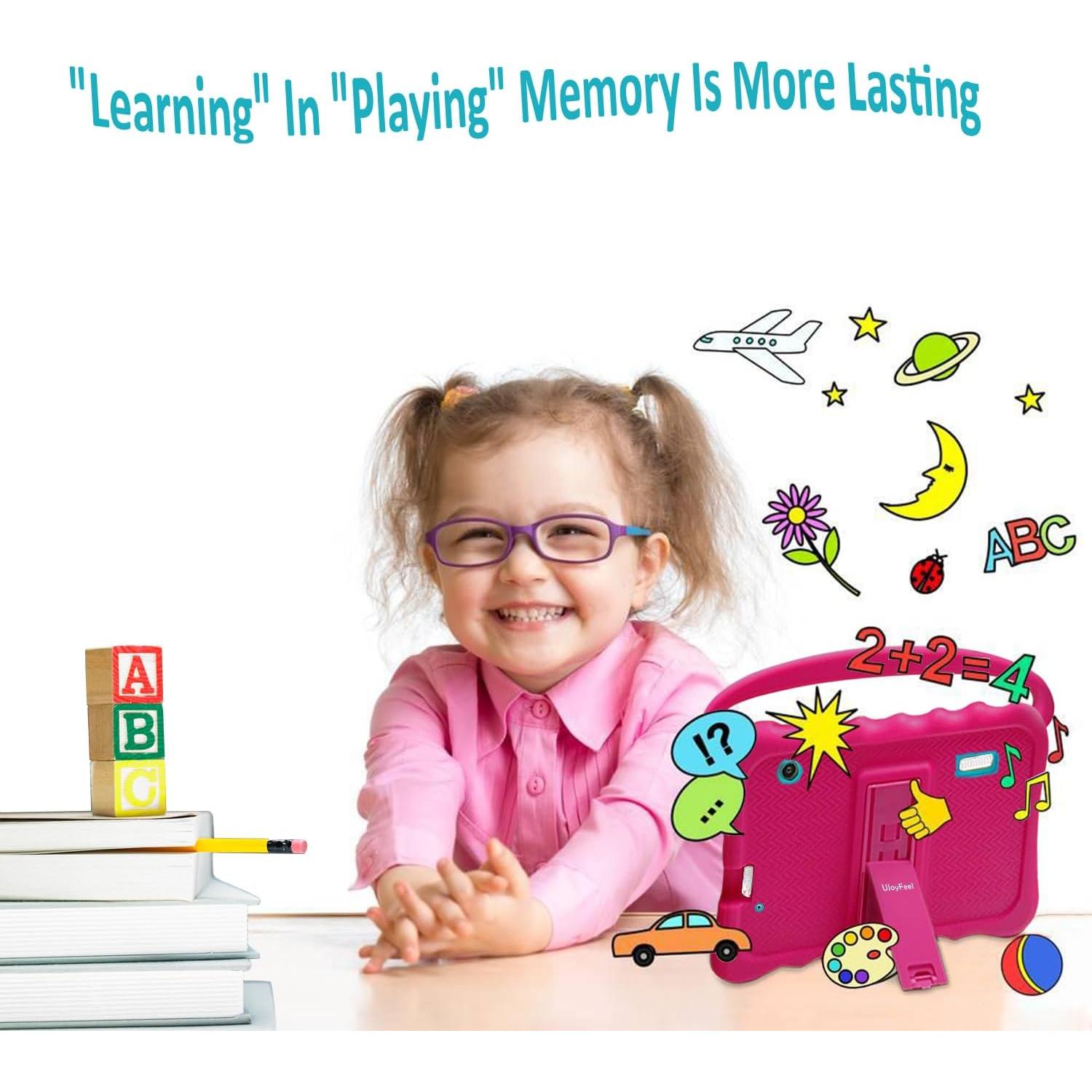 Tableta UJoyFeel 7" para Niños con Control Parental Rosa