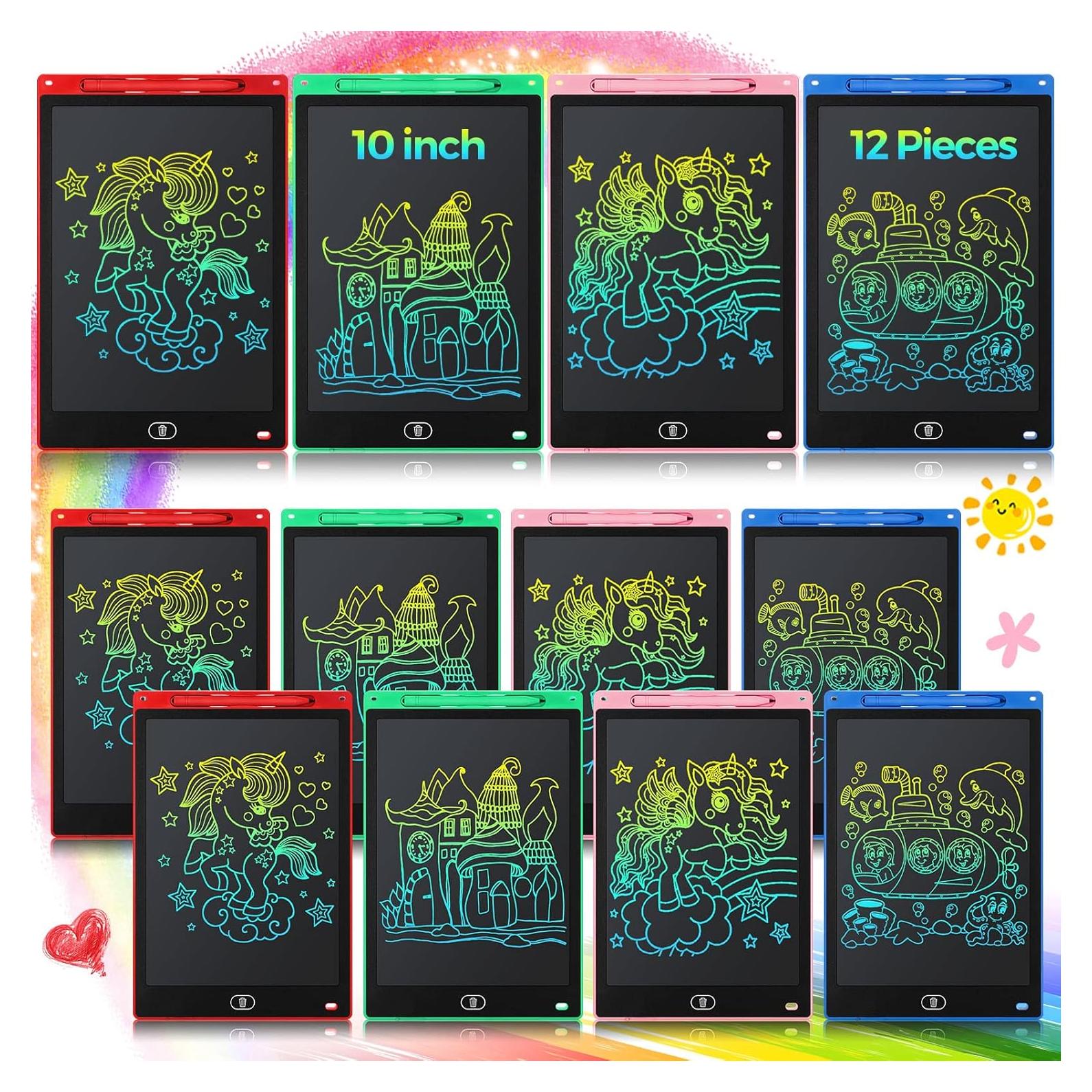 Paquete de 12 Tablets de Escritura LCD Zhehao 10" Borrables