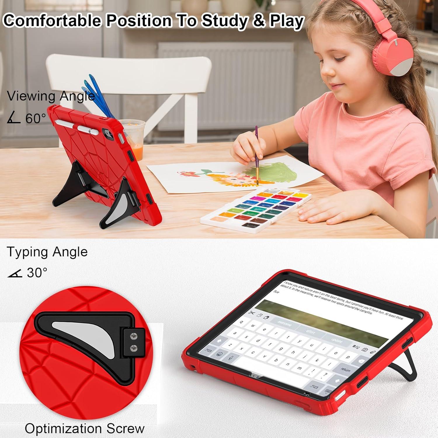 Funda para iPad 10ª Generación 2022 Niños Rojo Negro