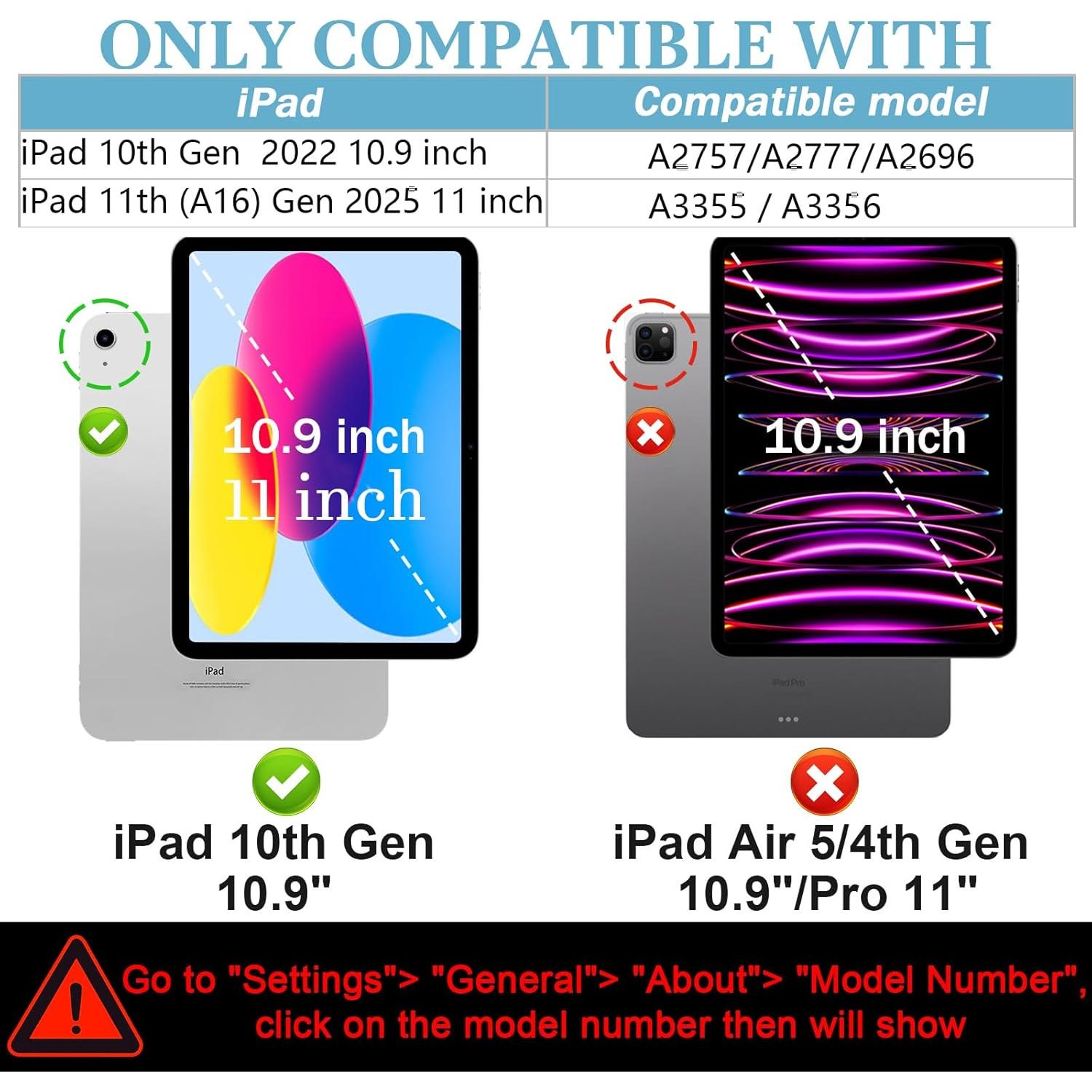 Funda para iPad 10ª Generación 2022 Niños Rojo Negro