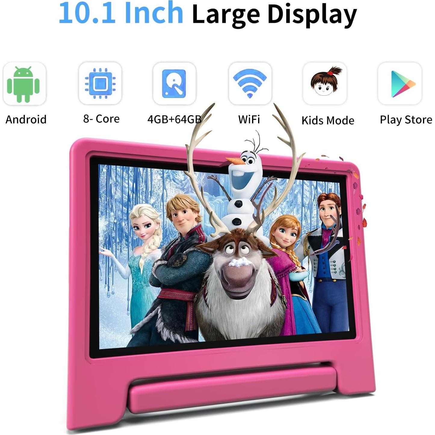 Tablet para Niños VNEIMQN 10.1" 64GB Octa-Core Rosa