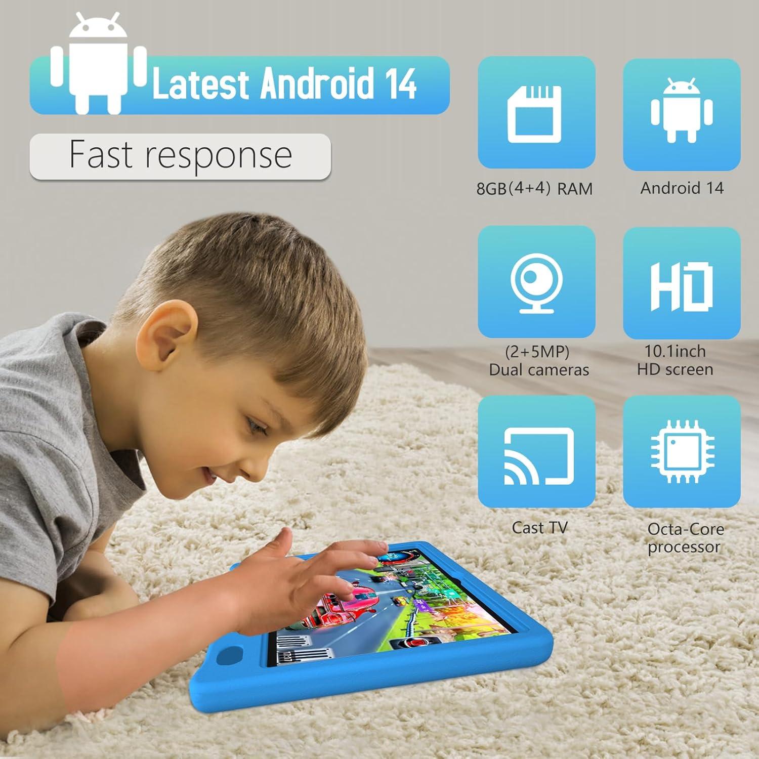 Tablet para Niños YACXBTK 10.1" Android 14 8GB 64GB WiFi6