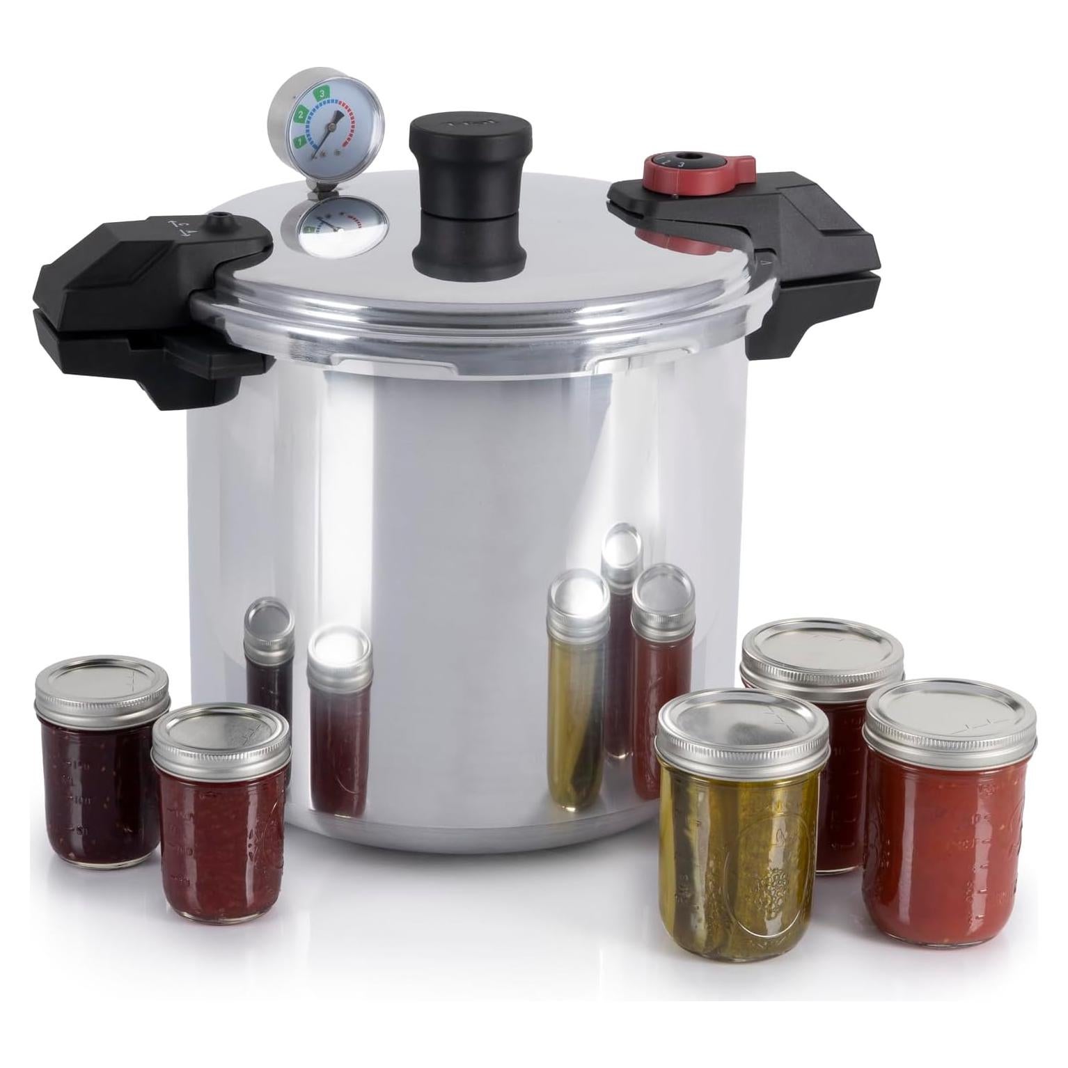 Olla a presión Tefal Canner 22 Qt de aluminio pulido