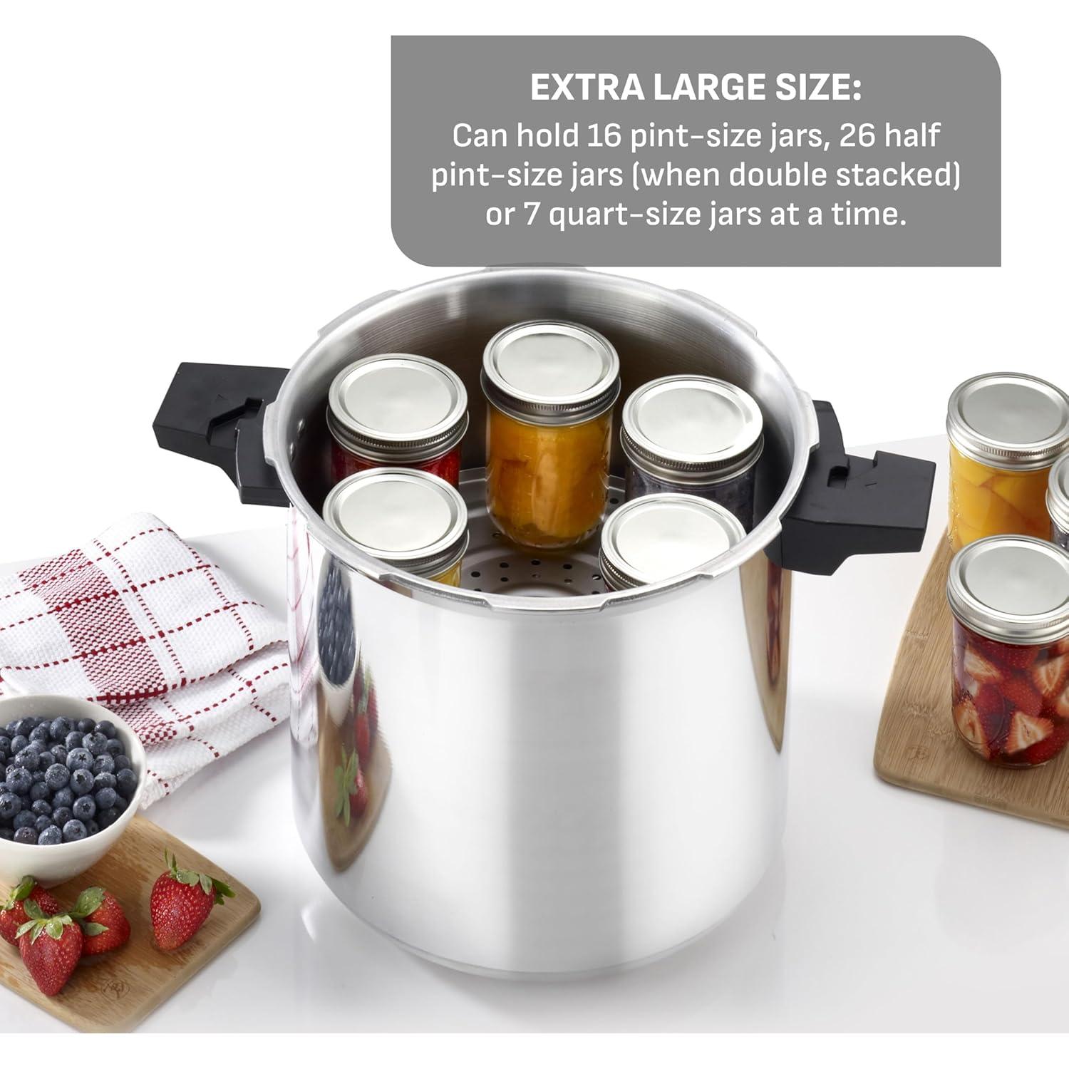 Olla a presión Tefal Canner 22 Qt de aluminio pulido