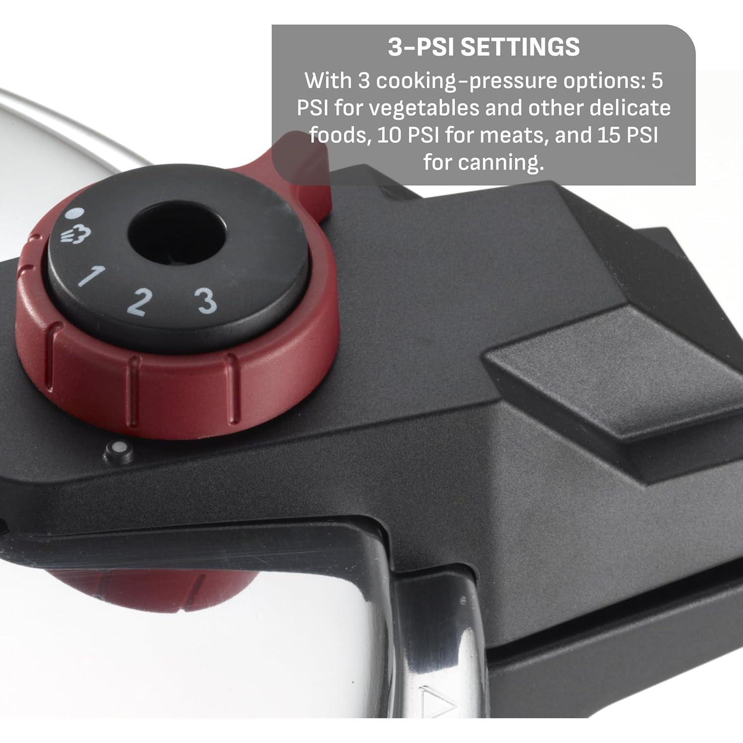 Olla a presión Tefal Canner 22 Qt de aluminio pulido