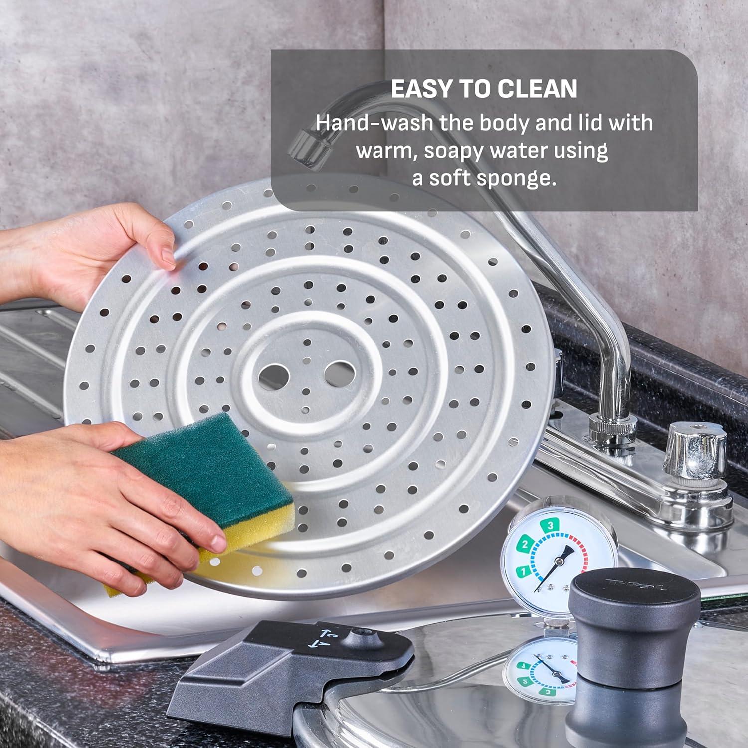 Olla a presión Tefal Canner 22 Qt de aluminio pulido