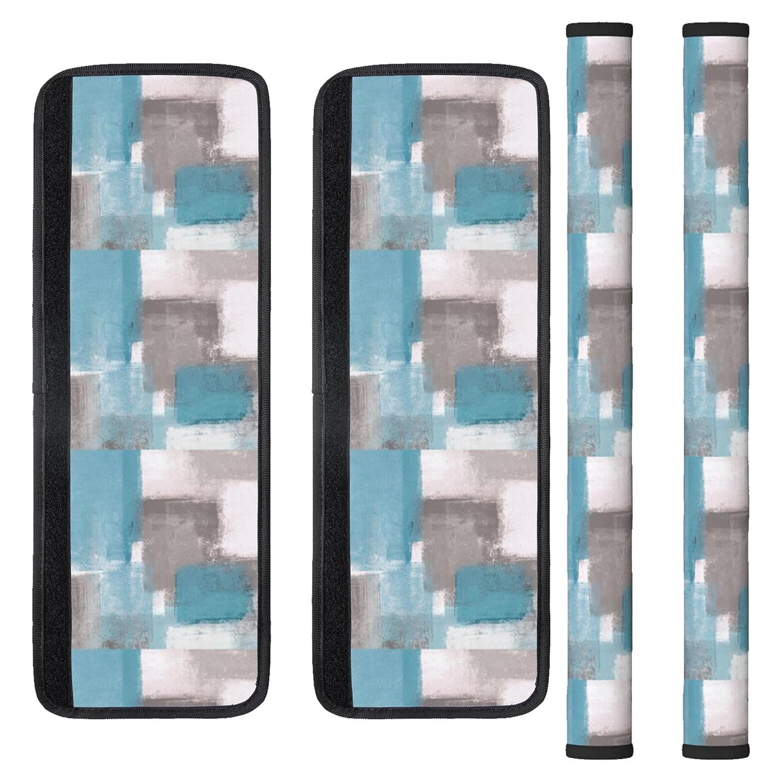 Cubiertas para Manijas de Refrigerador Bueutvel Azul Abstracto - Juego de 4
