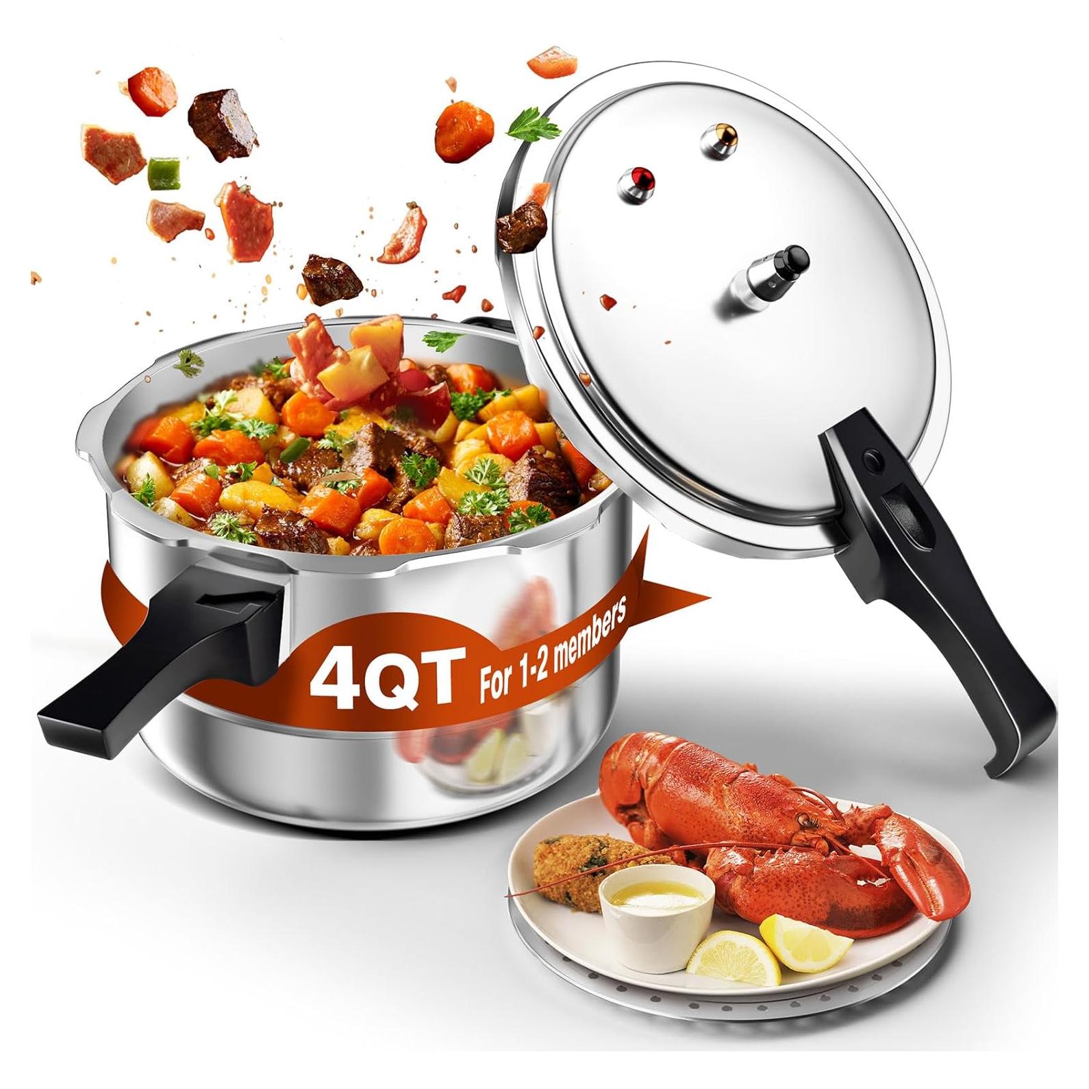 Olla a presión de aluminio WantJoin 4QT 3.79L con seguridad
