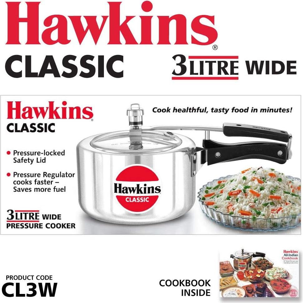 Olla a Presión Hawkins Clásico 3 Litros Aluminio Plata