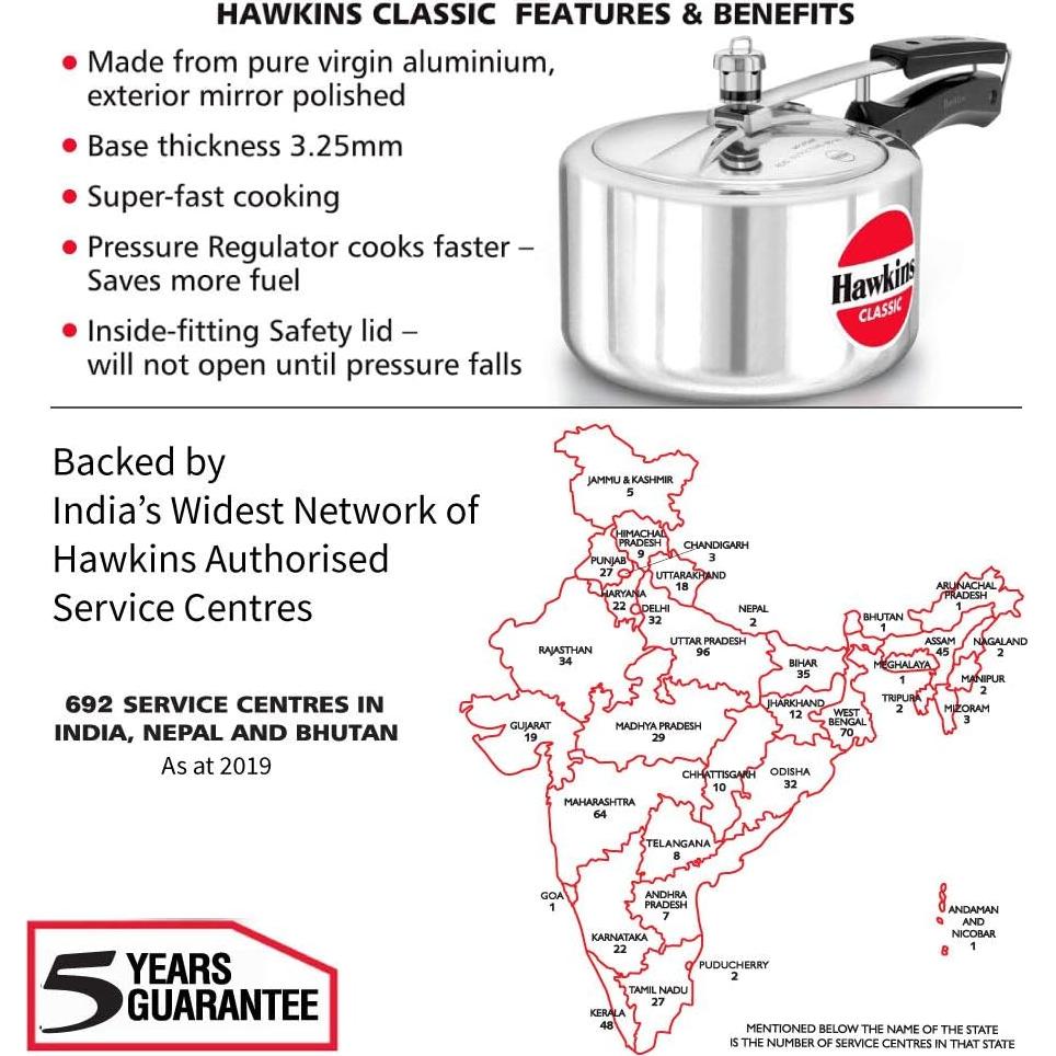 Olla a Presión Hawkins Clásico 3 Litros Aluminio Plata