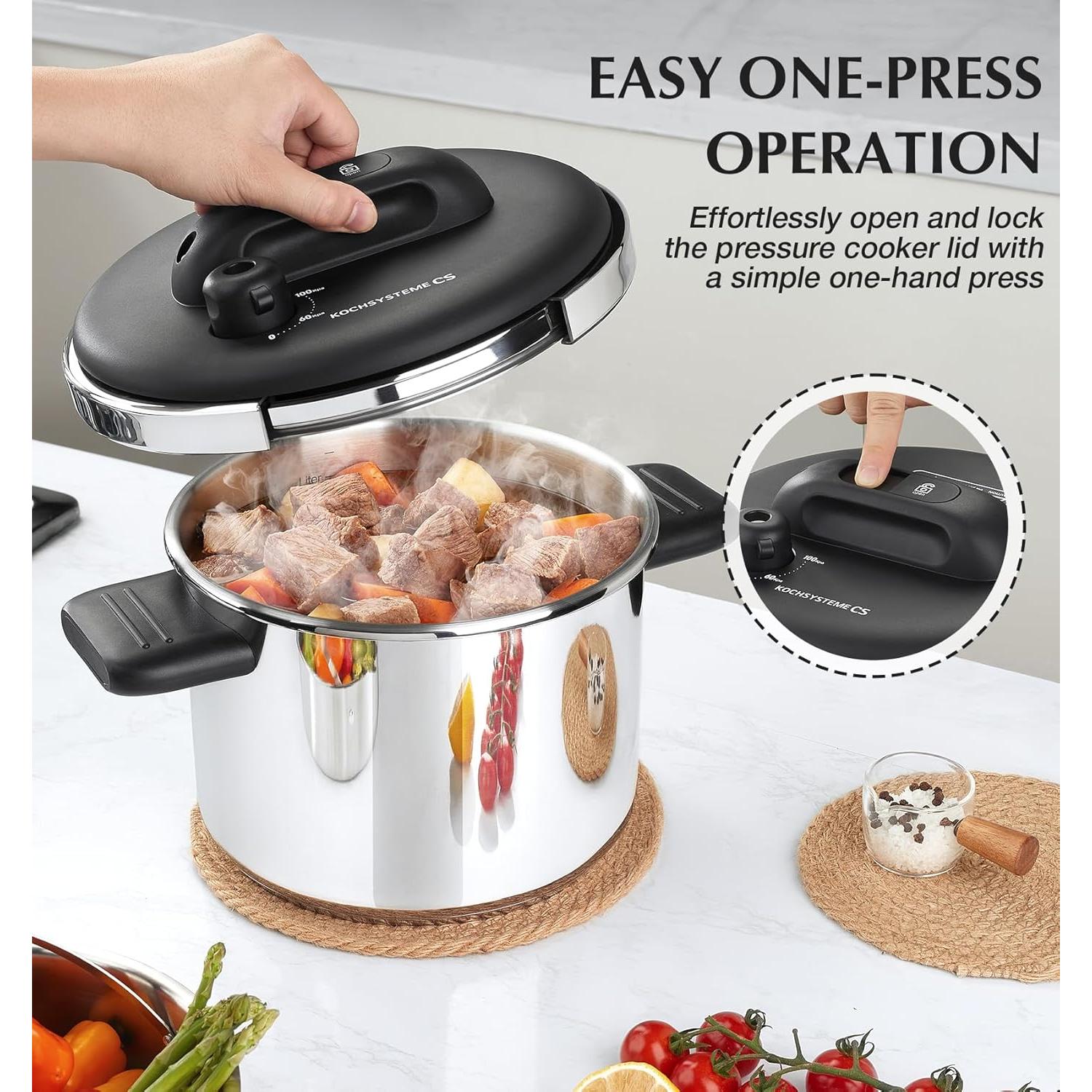 Olla de Presión KOCH SYSTEME CS Acero Inoxidable 6.3L