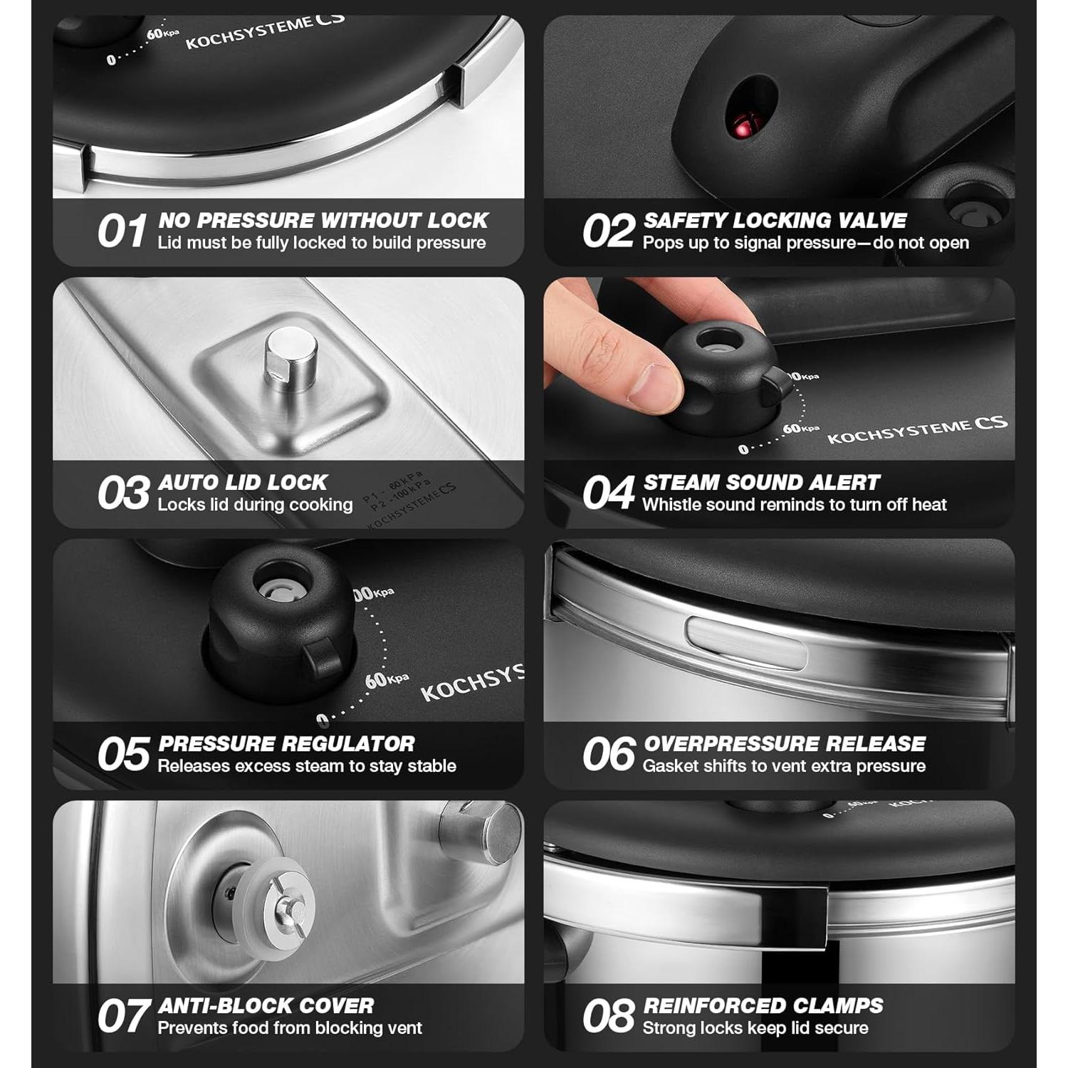 Olla de Presión KOCH SYSTEME CS Acero Inoxidable 6.3L