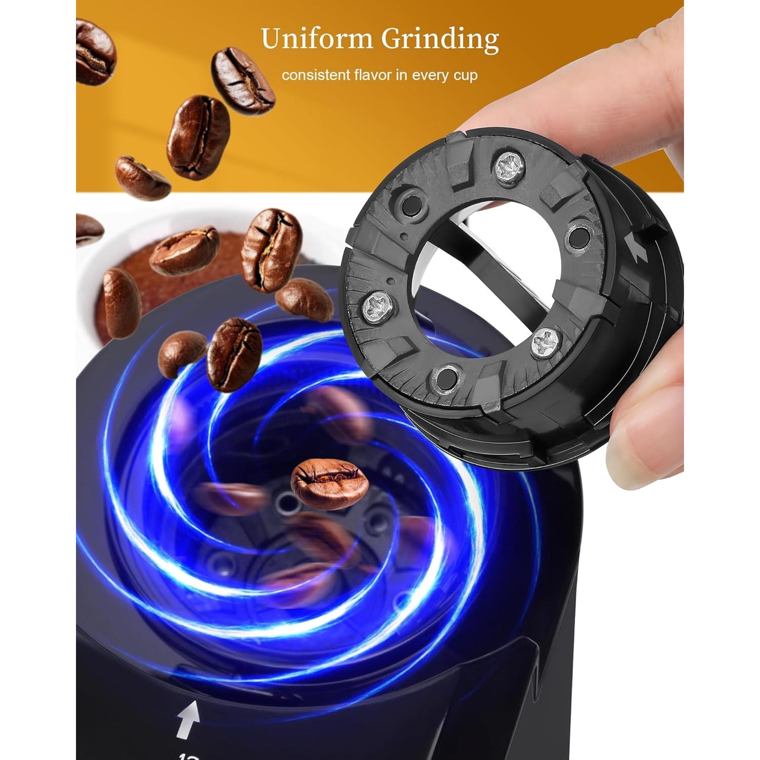 Molinillo de Café Eléctrico Wancle CBG-8003 28 Niveles 2-12 Tazas