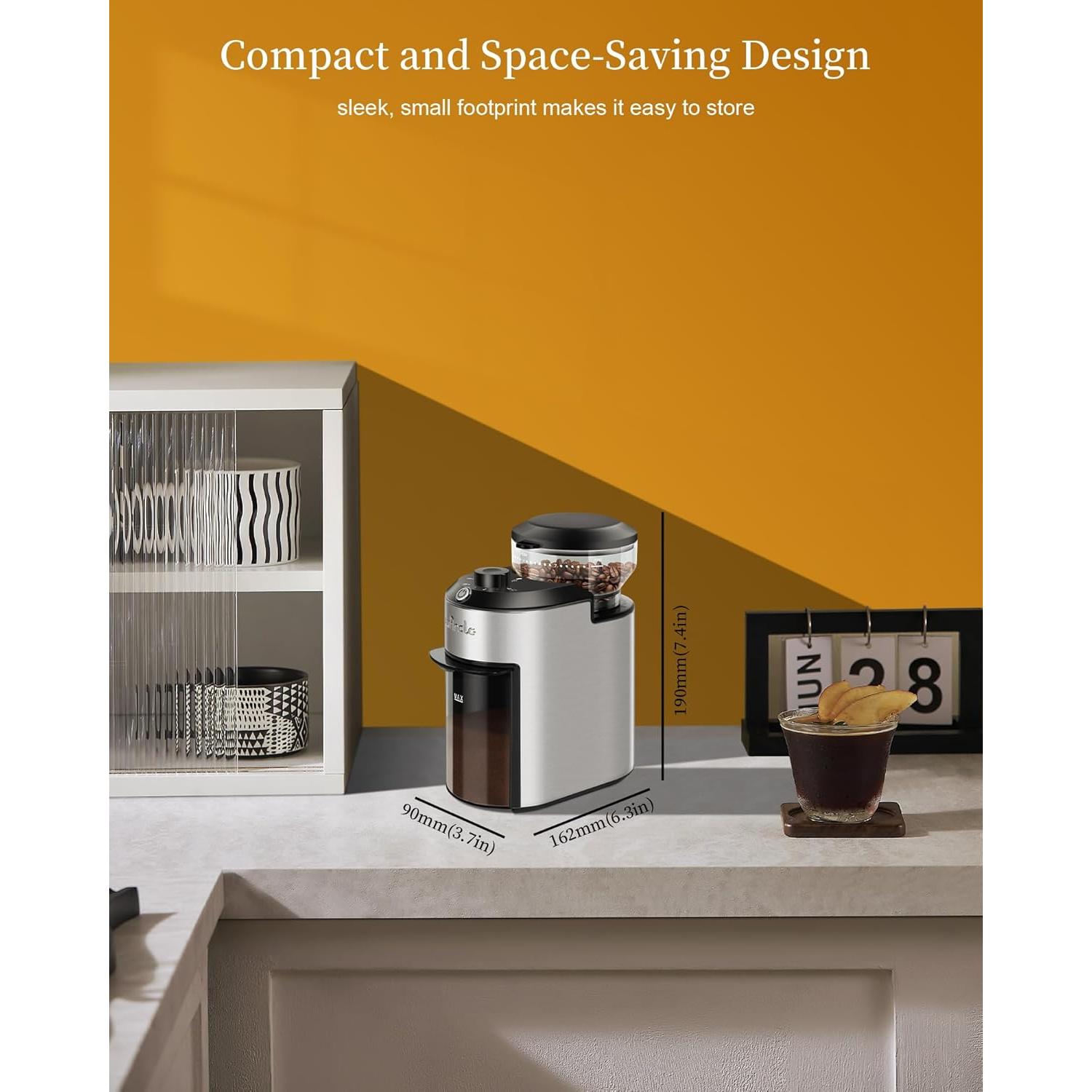 Molinillo de Café Eléctrico Wancle CBG-8003 28 Niveles 2-12 Tazas