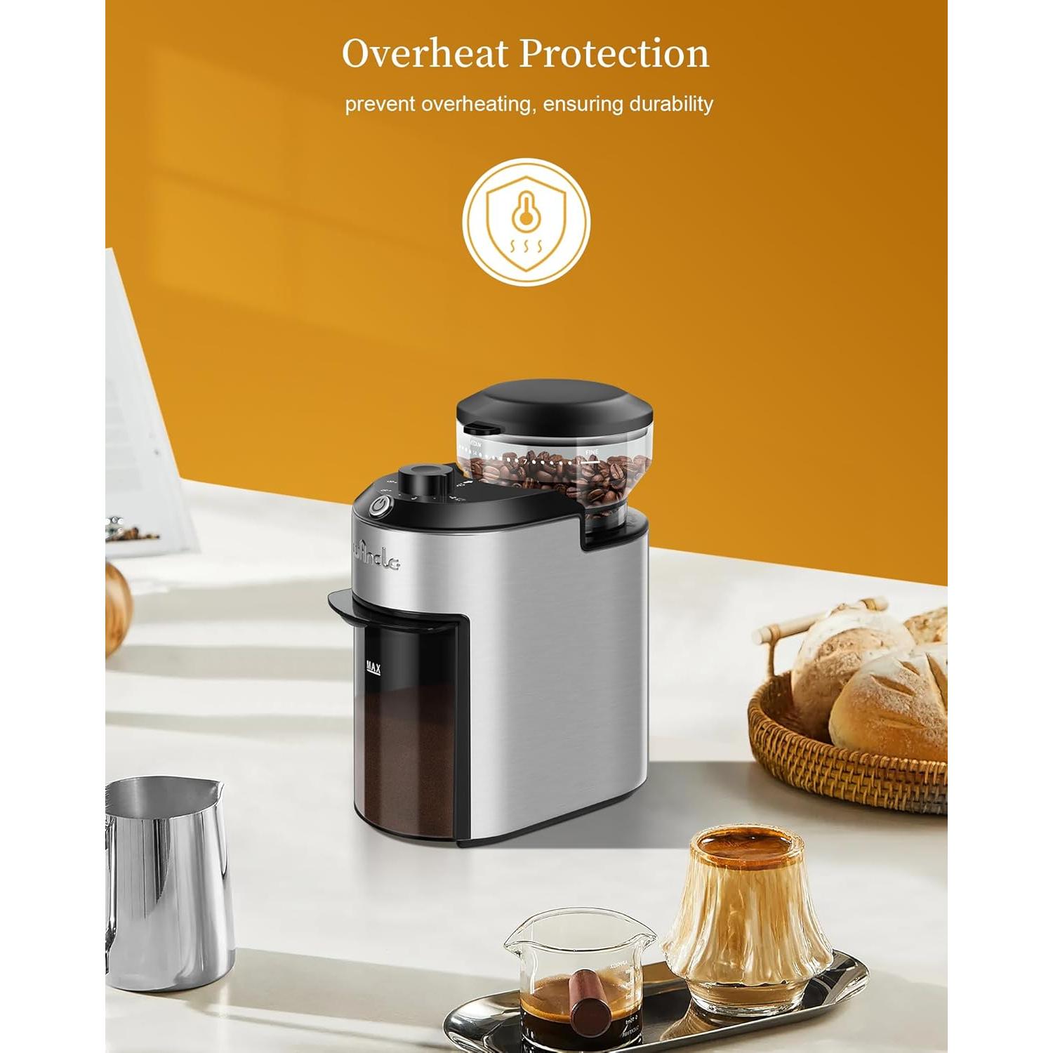 Molinillo de Café Eléctrico Wancle CBG-8003 28 Niveles 2-12 Tazas