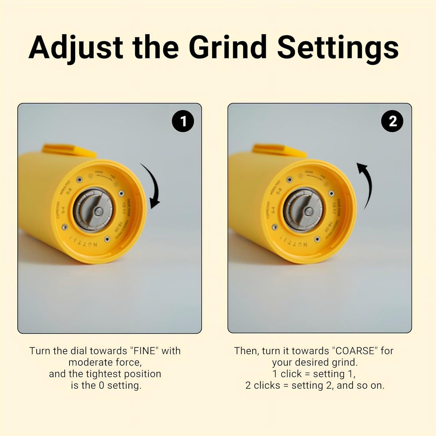 Molinillo de Café Eléctrico Nuttii OX - Portátil, 20 Configuraciones
