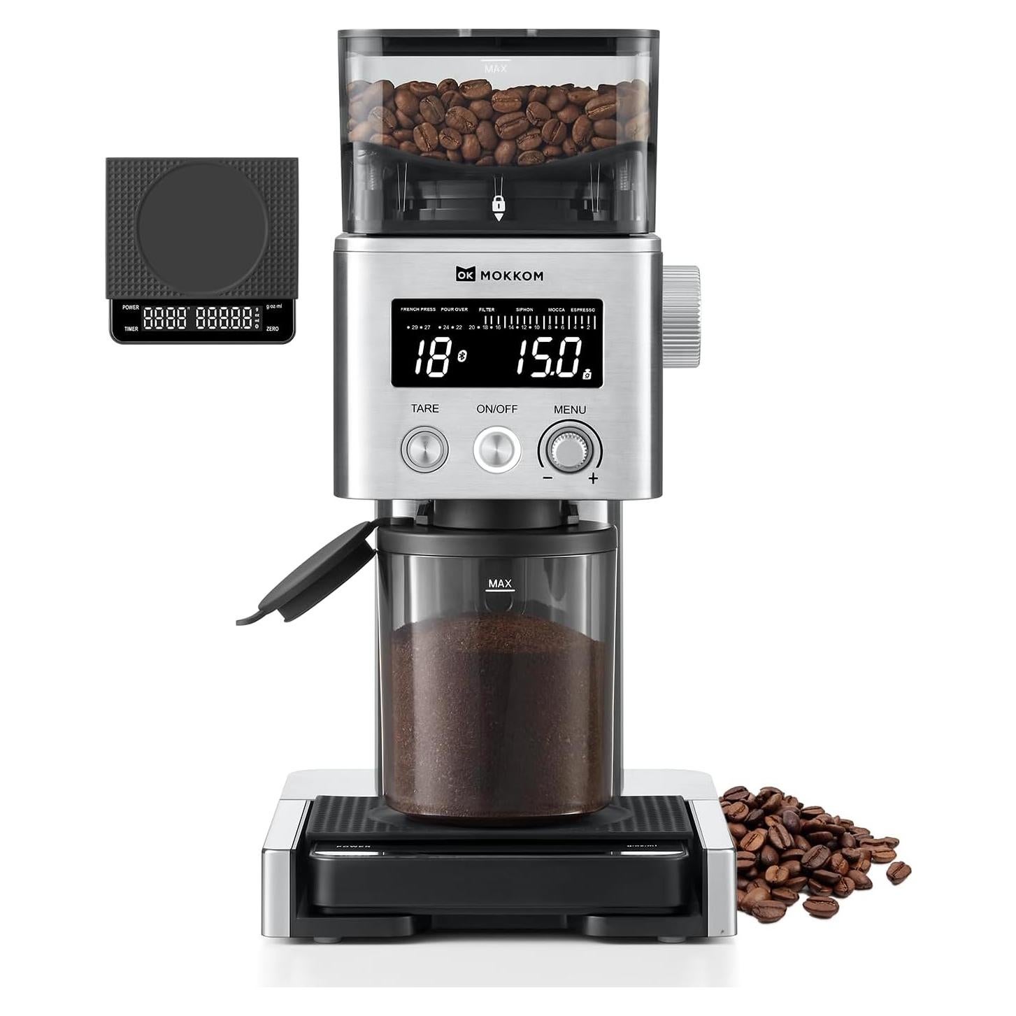 Molinillo de Café MOKKOM con Escala Bluetooth y 31 Configuraciones