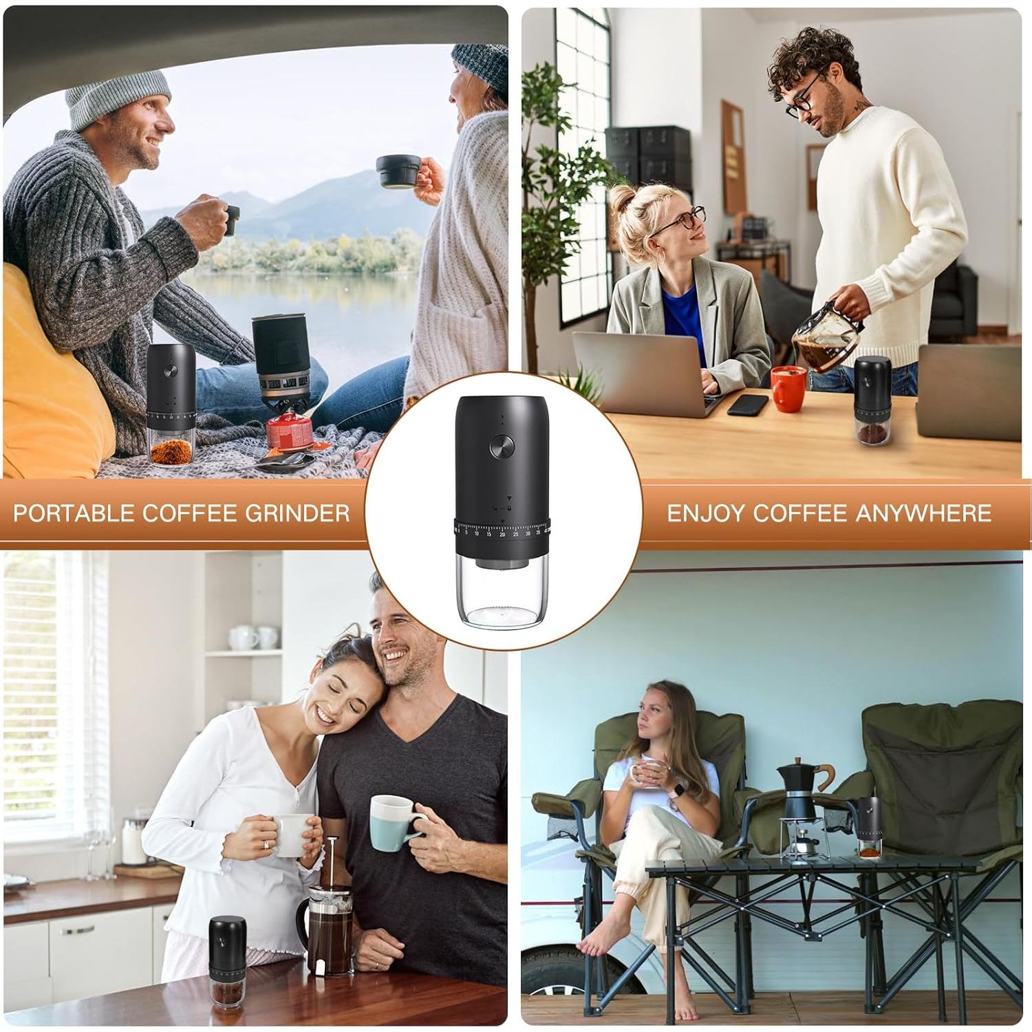 Molino de Café Eléctrico Newdehanm Portátil 40 Niveles Ajustables