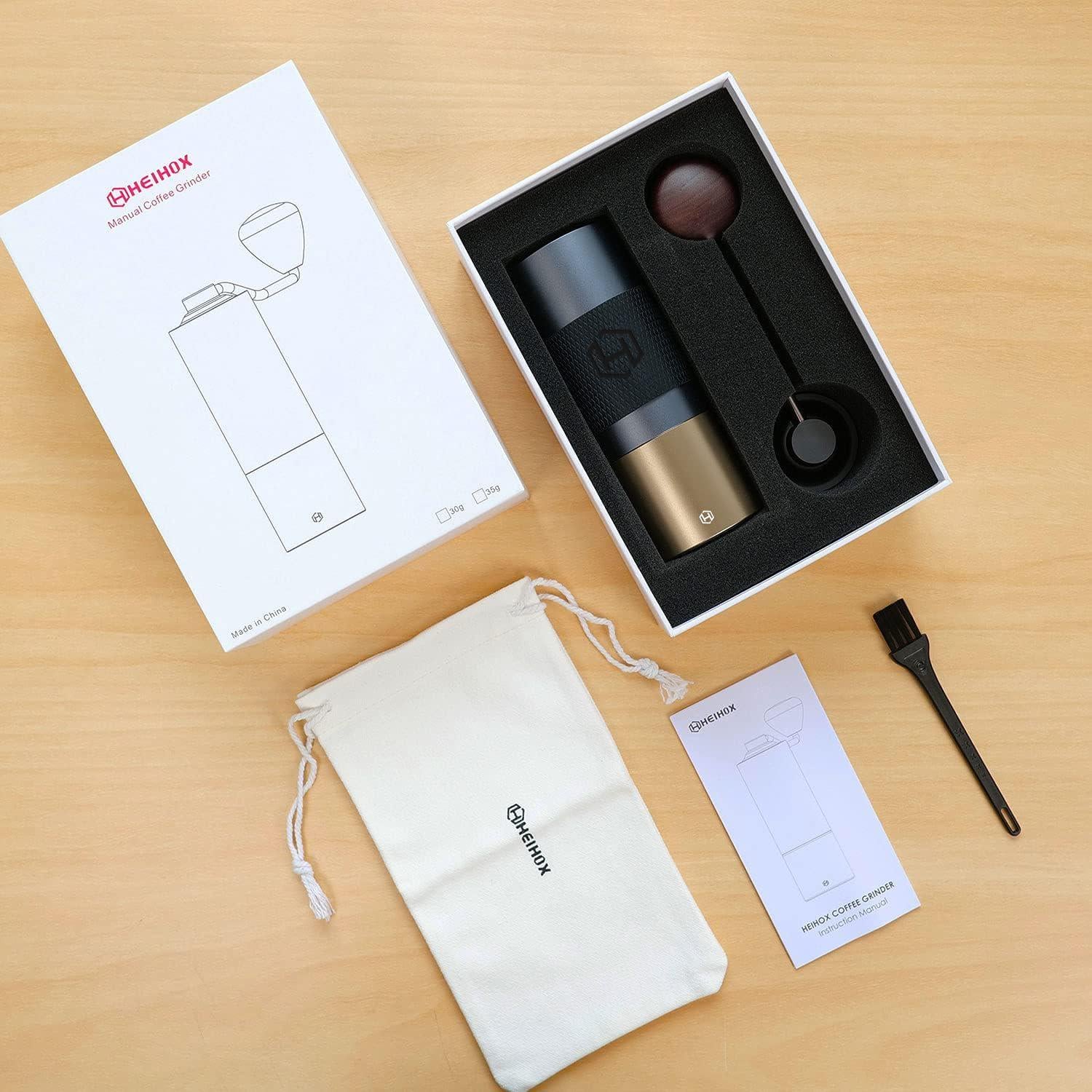 Molino de Café Manual HEIHOX Acero Inoxidable Ajustable 30g