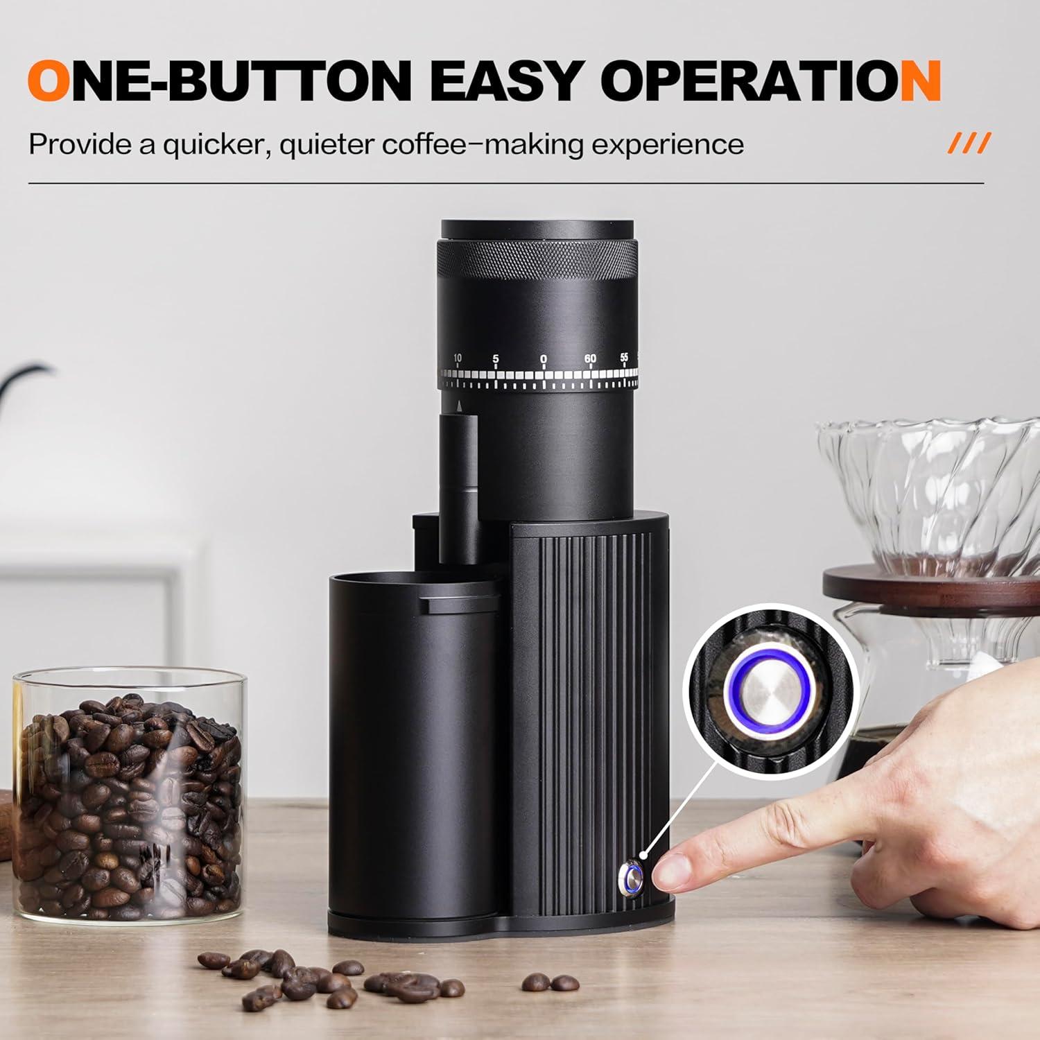 Molino de Café EIGHTLAUREL Q4 BK Eléctrico Acero Inoxidable 25g