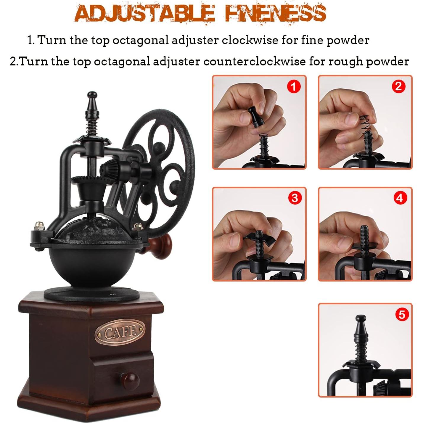 Molino de Café Manual LITAITAI de Madera y Hierro Fundido