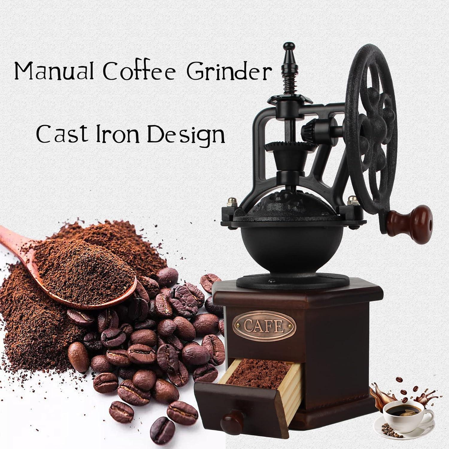 Molino de Café Manual LITAITAI de Madera y Hierro Fundido