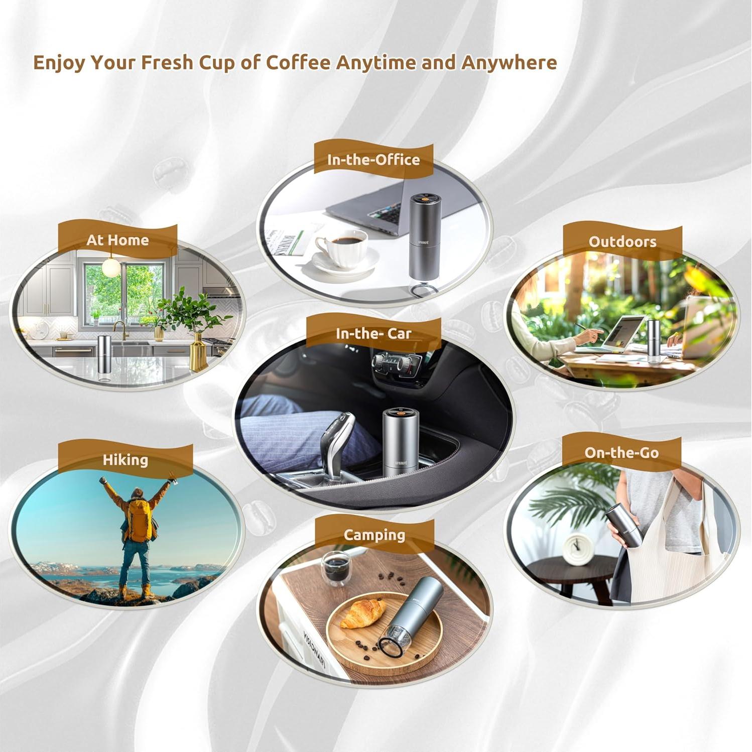 Molino de café eléctrico portátil SPARKFE CGR-S01 580g