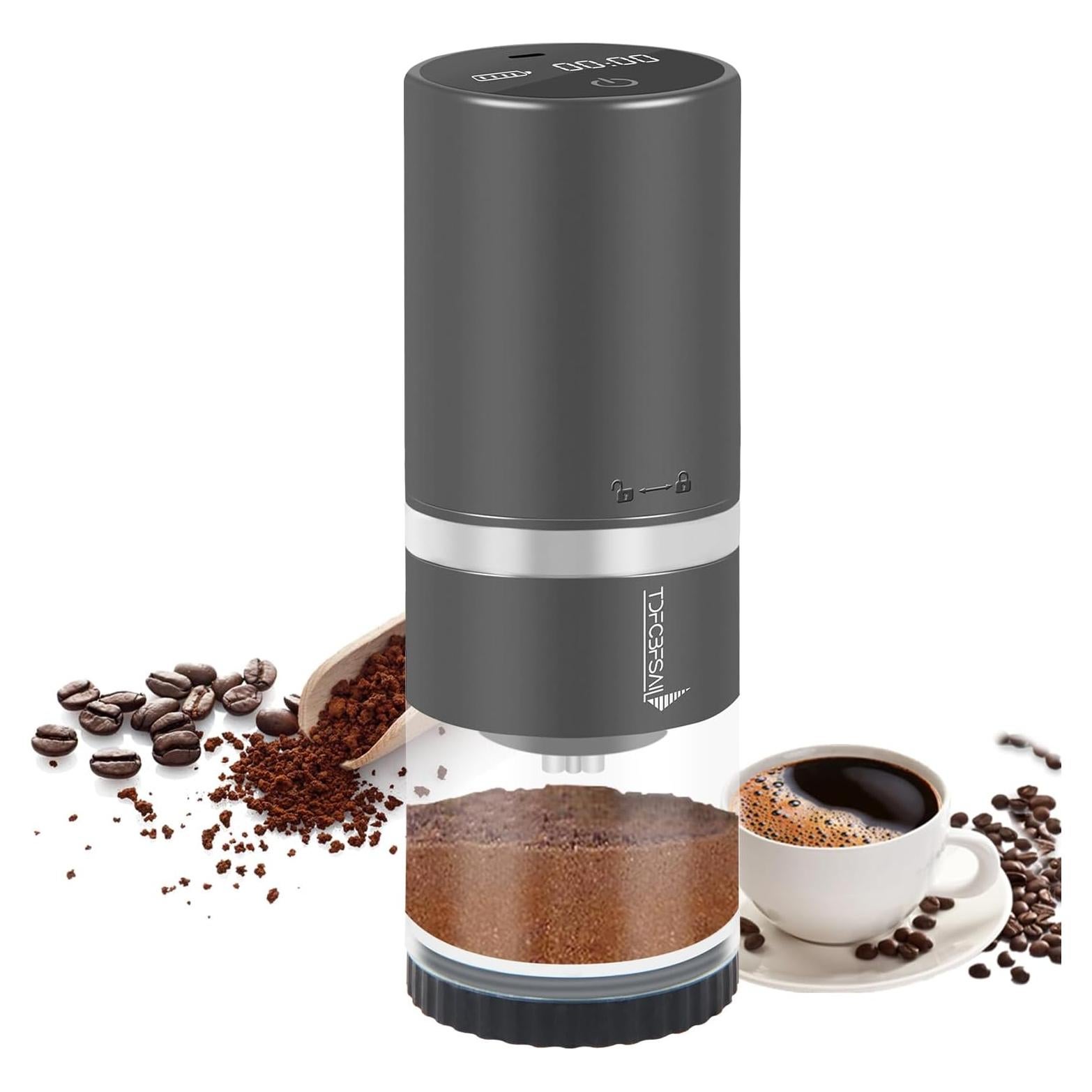 Molino de Café Eléctrico TDFCBFSAIL Portátil Titanio 45 Niveles