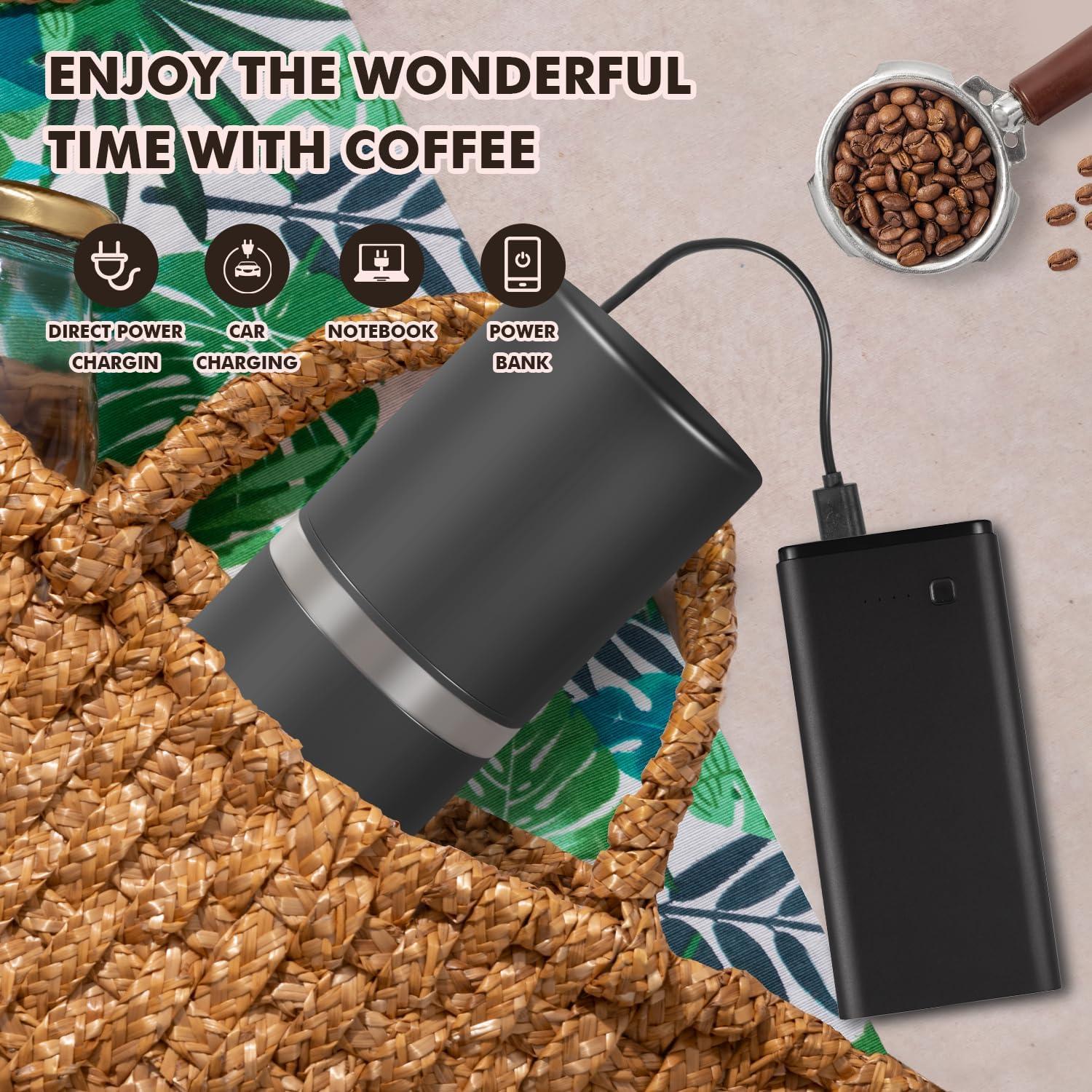 Molino de Café Eléctrico TDFCBFSAIL Portátil Titanio 45 Niveles