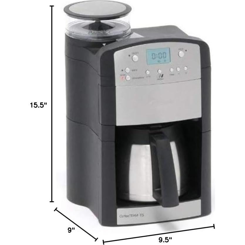 Cafetera Digital Capresso CoffeeTeam TS 10 Tazas con Molinillo