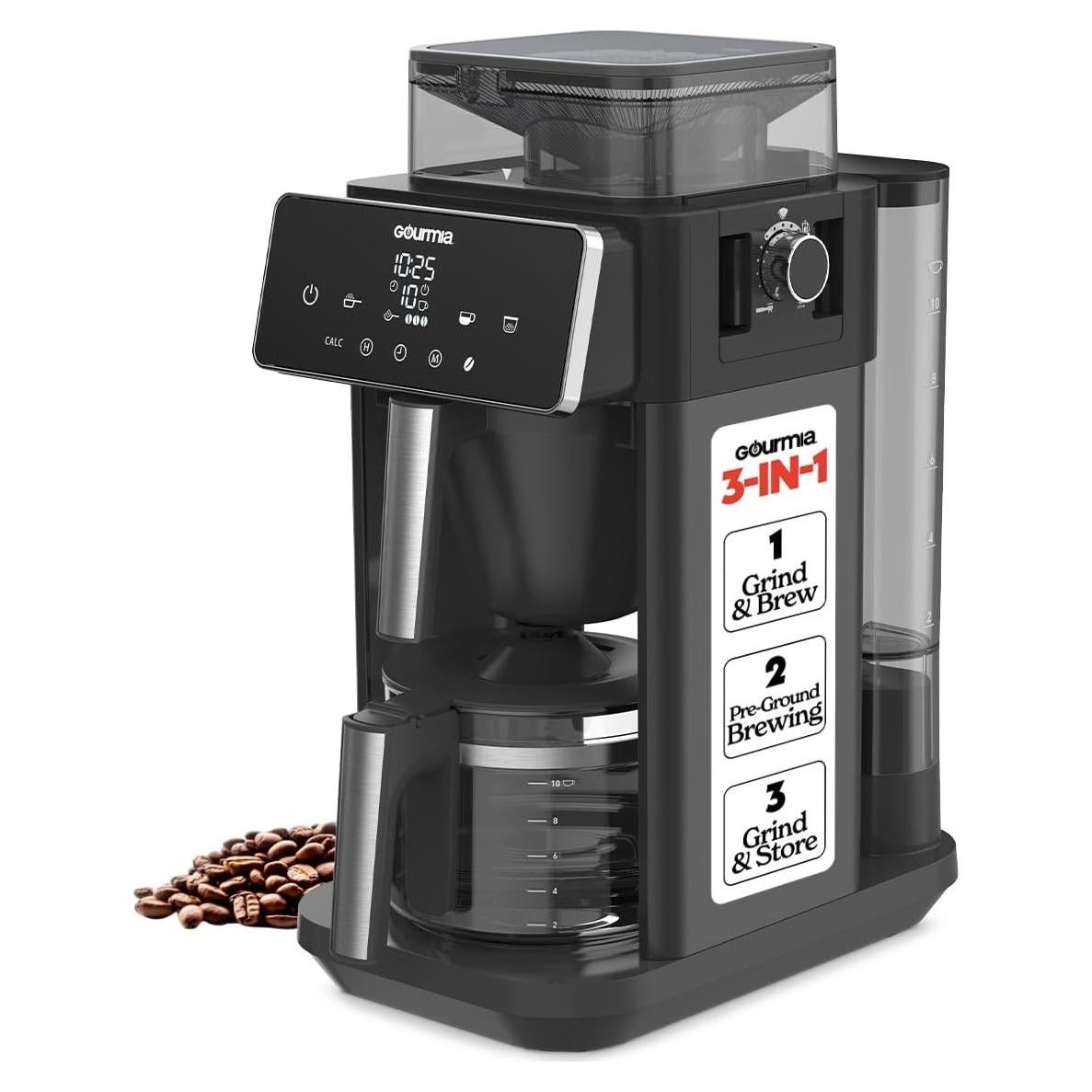 Cafetera Gourmia GCM3130 de 10 Tazas con Molinillo Integrado