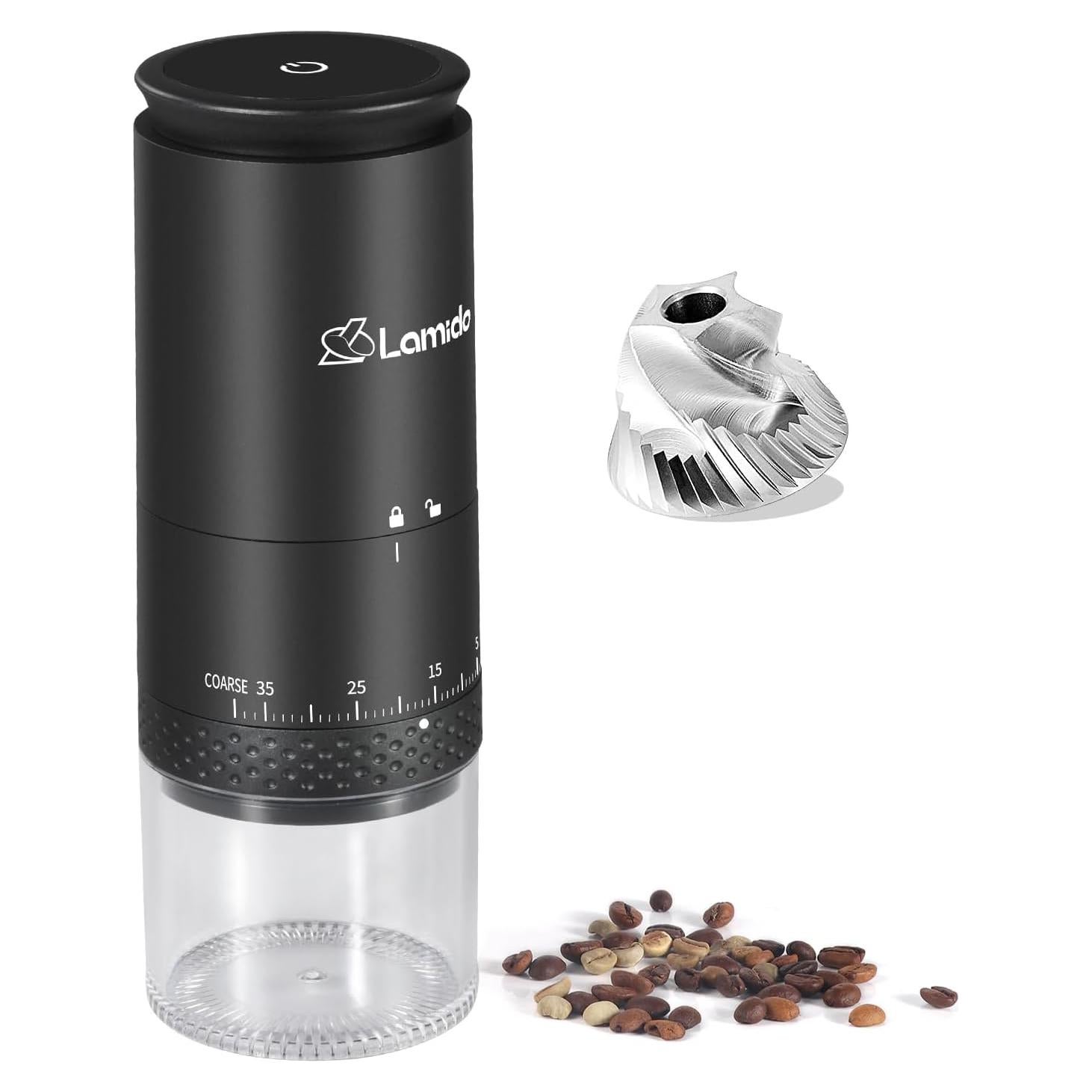 Molino de Café Eléctrico Lamido Portátil Acero Inoxidable 420