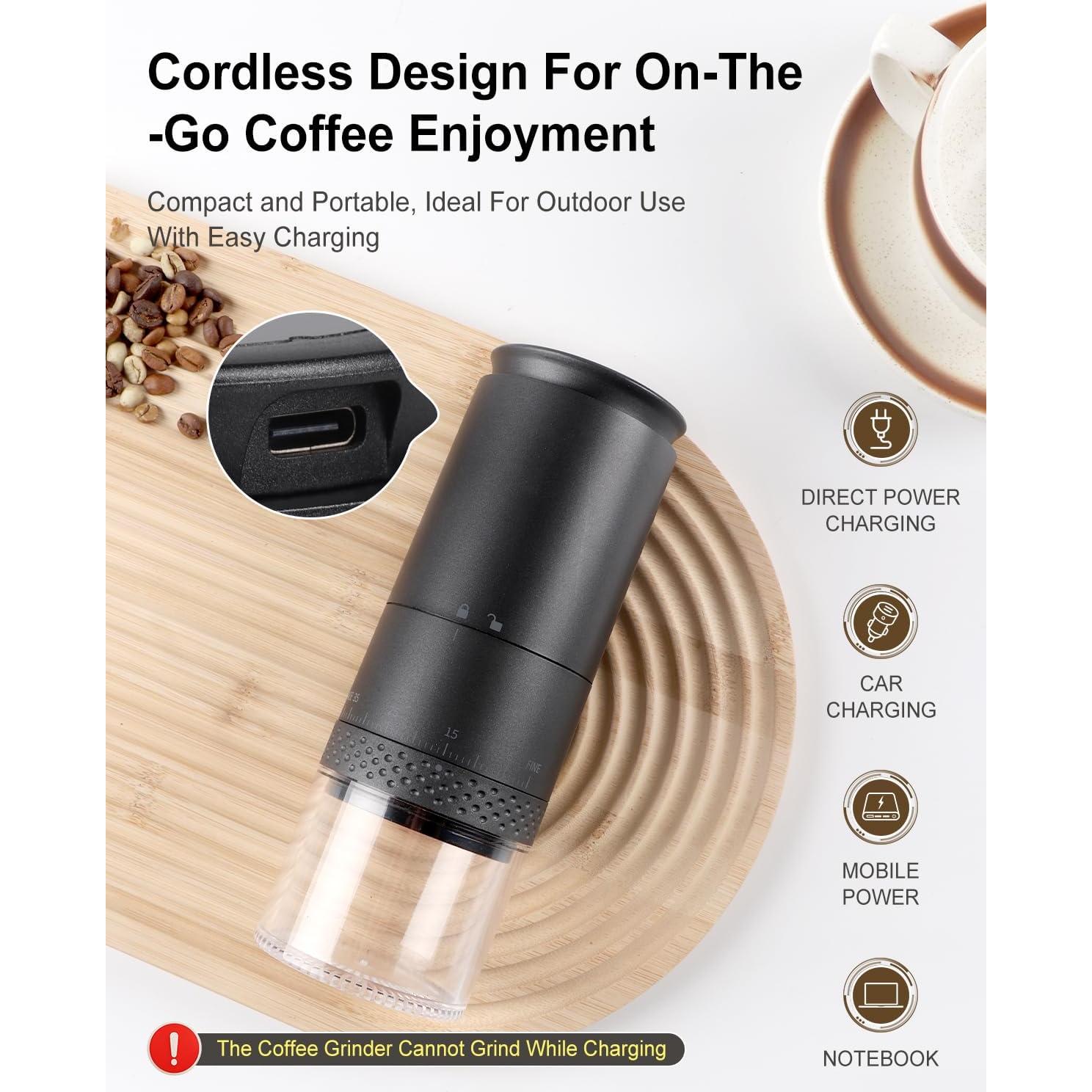 Molino de Café Eléctrico Lamido Portátil Acero Inoxidable 420