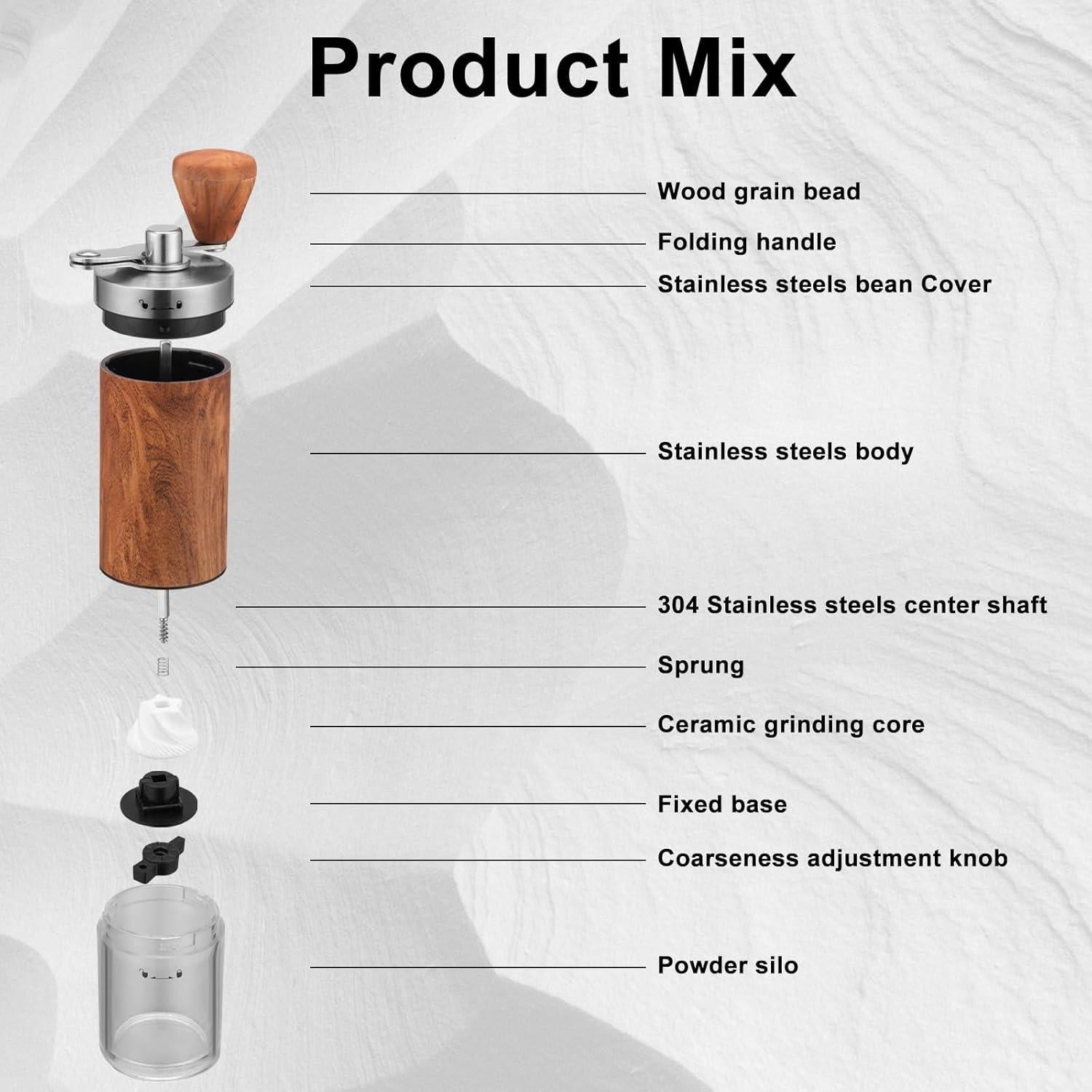 Molinillo de Café Manual Iwpsttrk Acero Inoxidable 331g