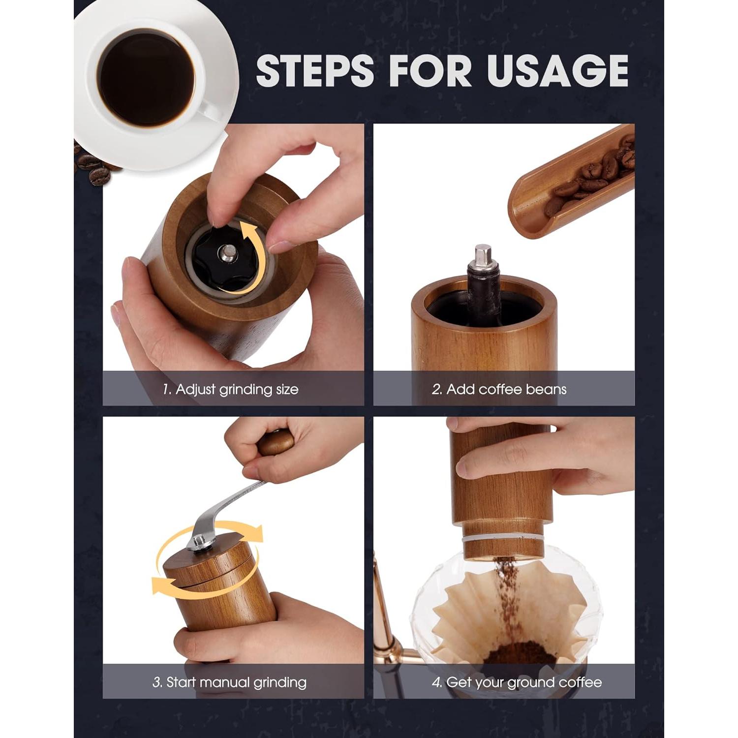 Molinillo de Café Manual POLIVIAR JX2022-CG10 Madera 0.69kg