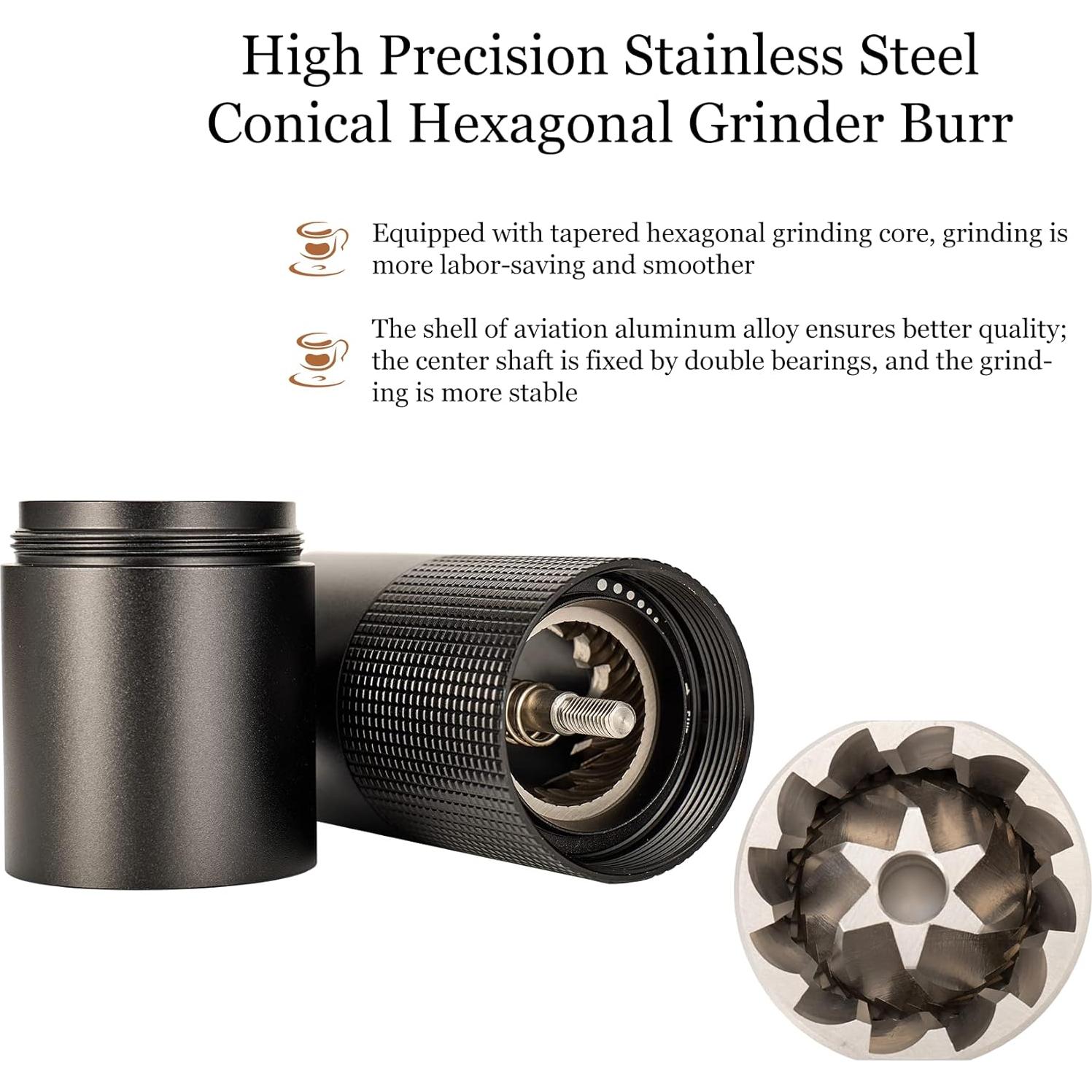 Molino de Café Manual IKAPE 30g Acero Inoxidable 12 Niveles