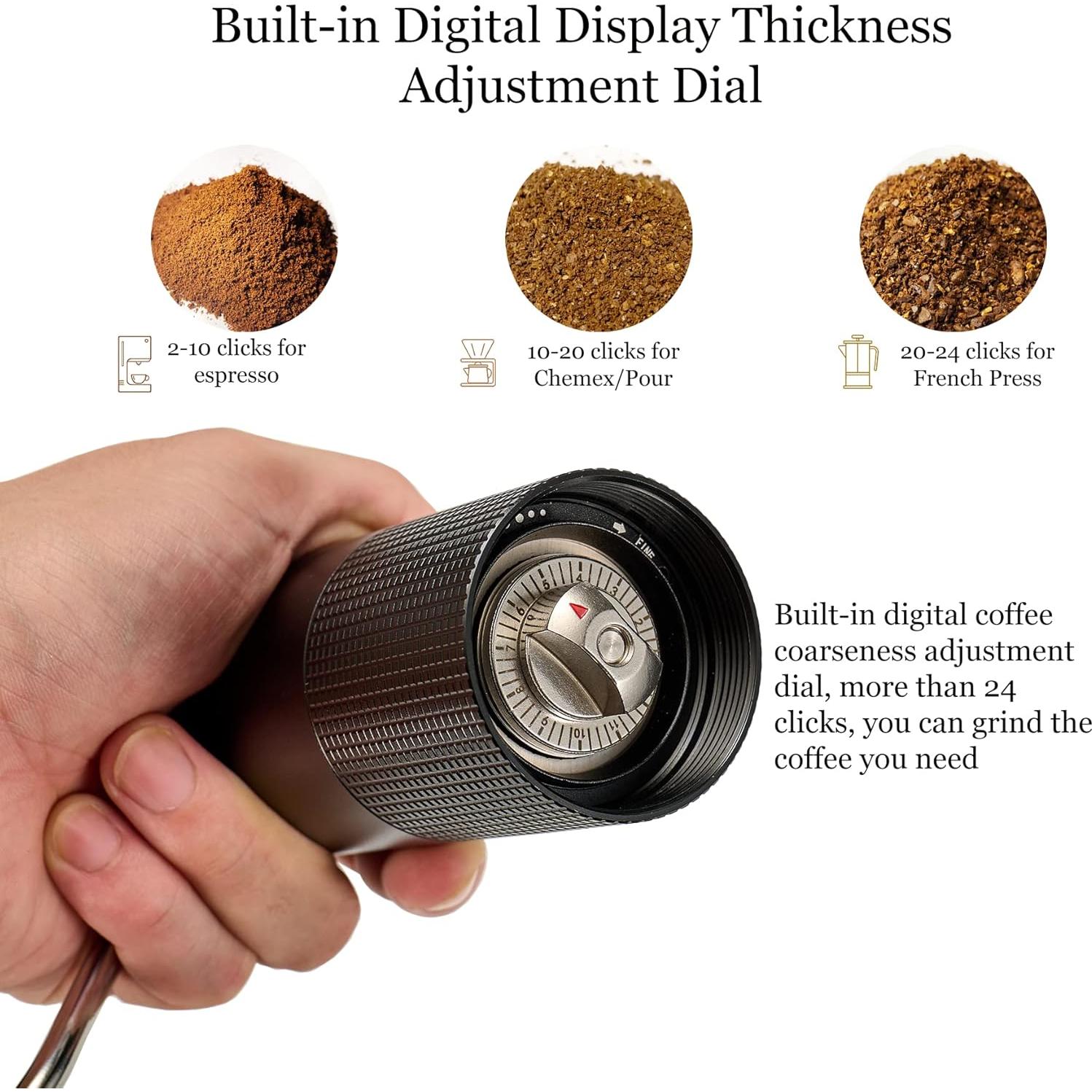 Molino de Café Manual IKAPE 30g Acero Inoxidable 12 Niveles