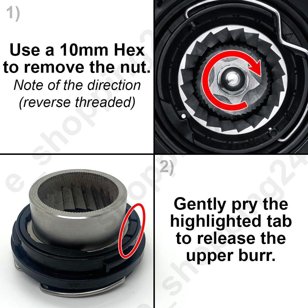 Muelas cónicas de acero inoxidable Sage/Breville Pre 1926 PDC