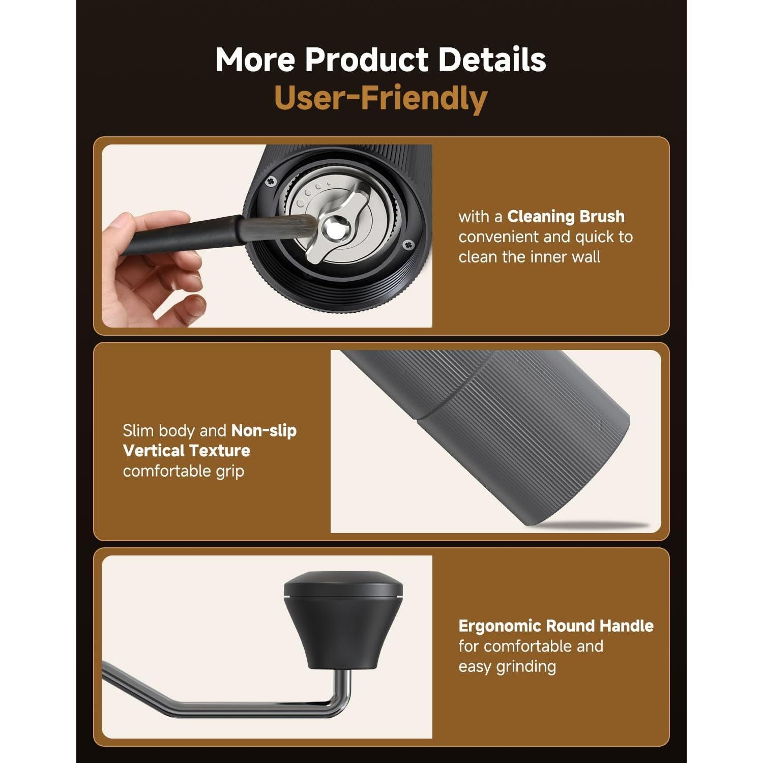 Molino de Café Manual Diceaynico GK134 - Acero Inoxidable 420