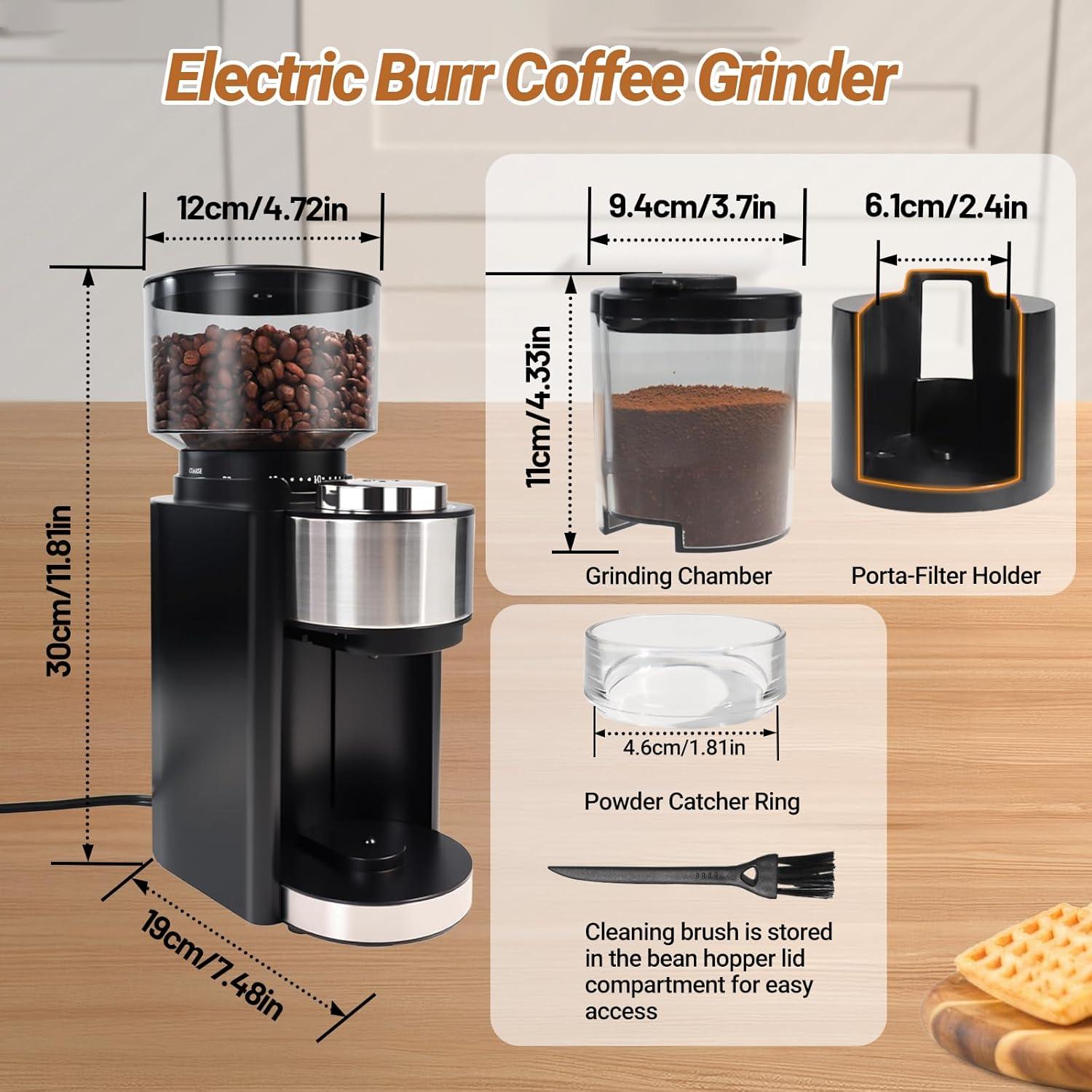 Molino de café eléctrico Vaolvpant 25 configuraciones 250g