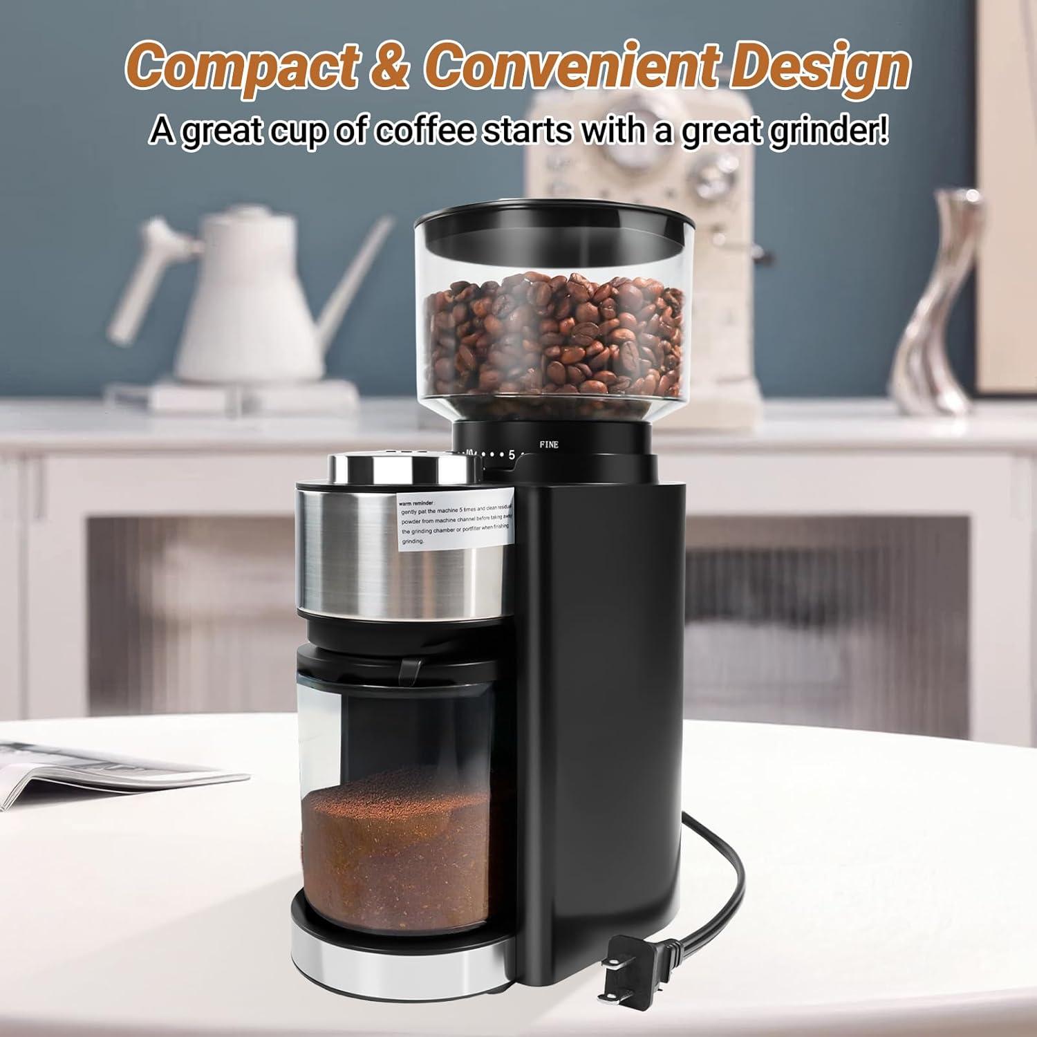 Molino de café eléctrico Vaolvpant 25 configuraciones 250g