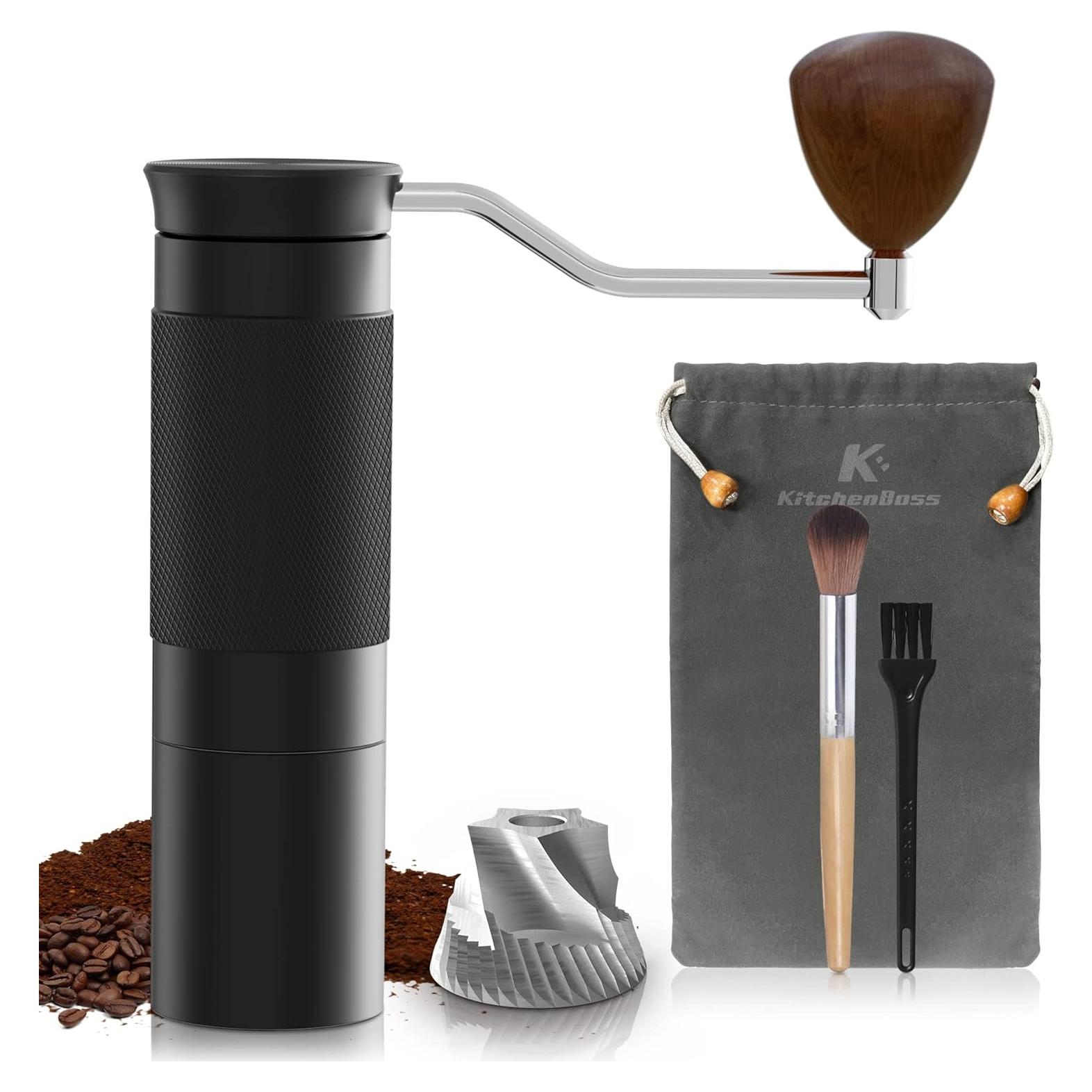 Molino de Café Manual KitchenBoss G541, Acero Inoxidable, 25g