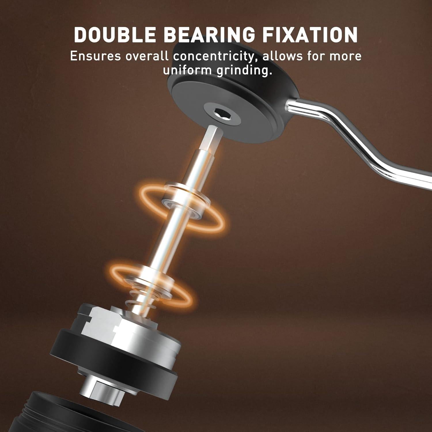 Molino de Café Manual KitchenBoss G541, Acero Inoxidable, 25g