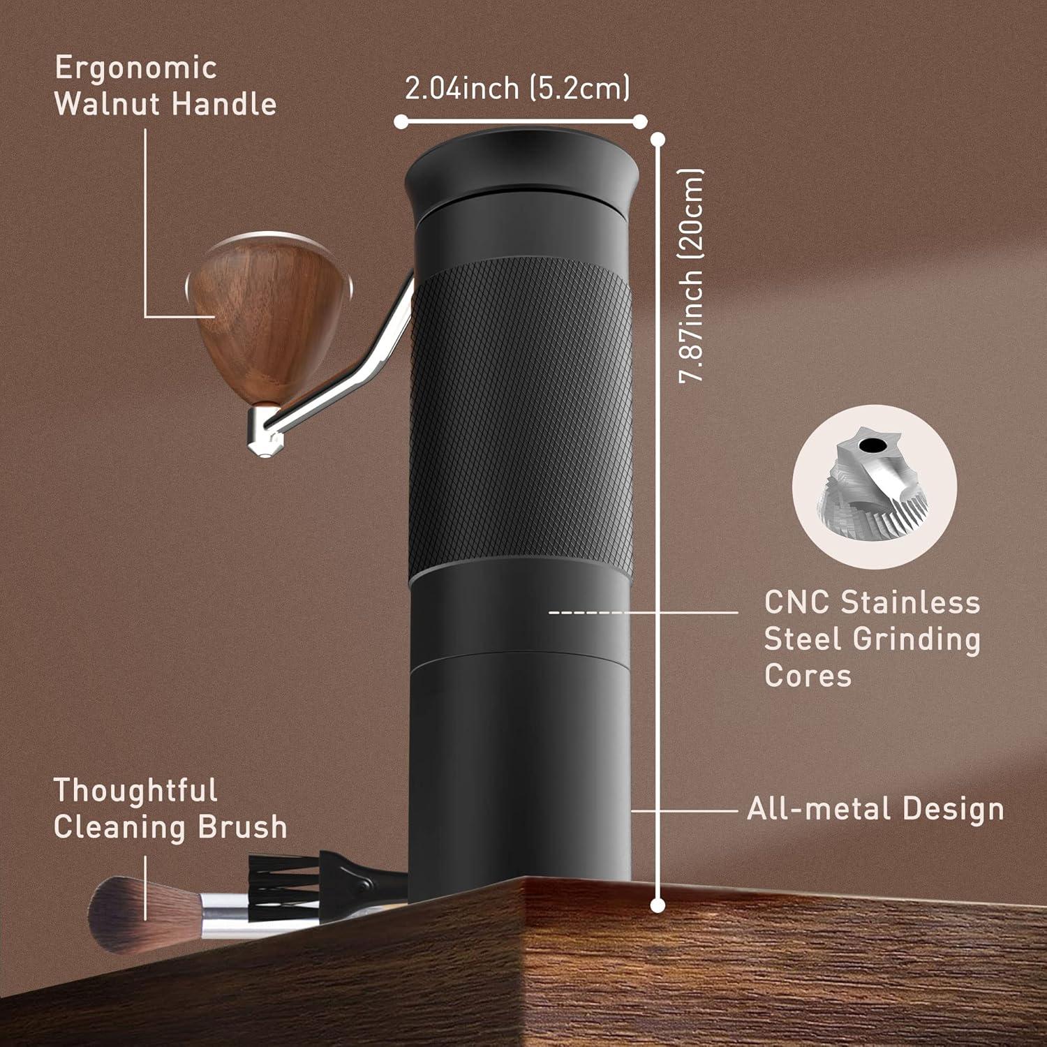 Molino de Café Manual KitchenBoss G541, Acero Inoxidable, 25g