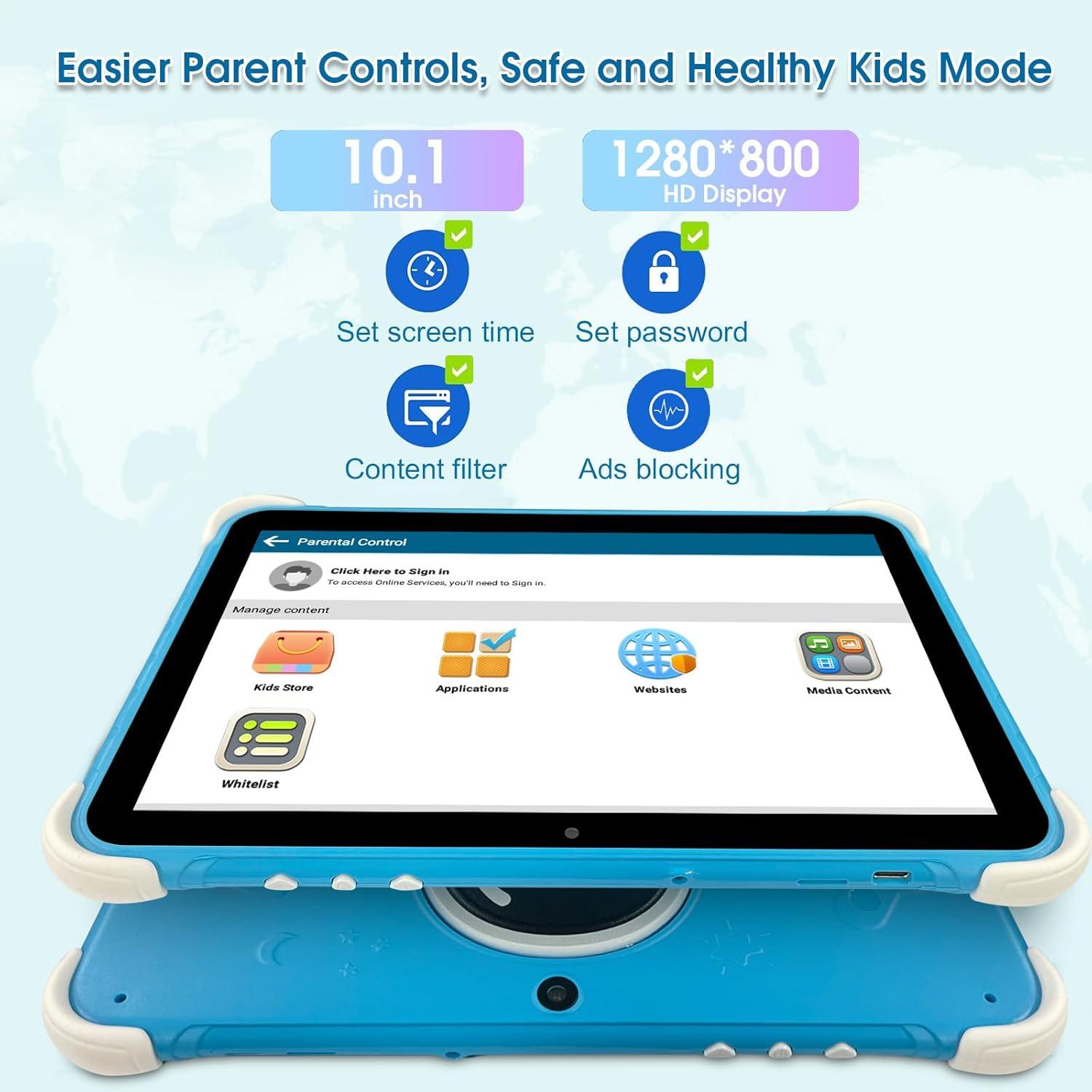 Tableta para Niños Moonka 10.1" Android 14 3GB 64GB HD