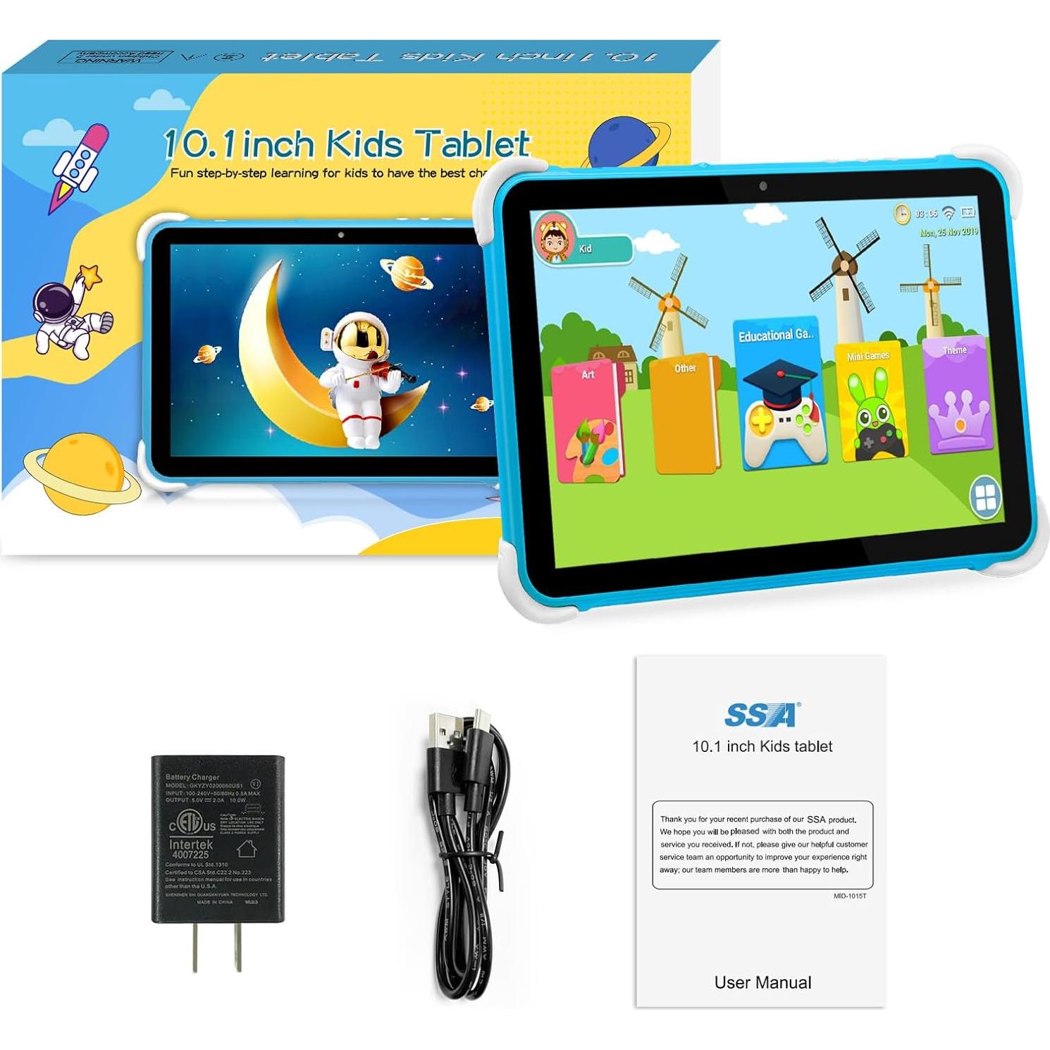 Tableta para Niños Moonka 10.1" Android 14 3GB 64GB HD
